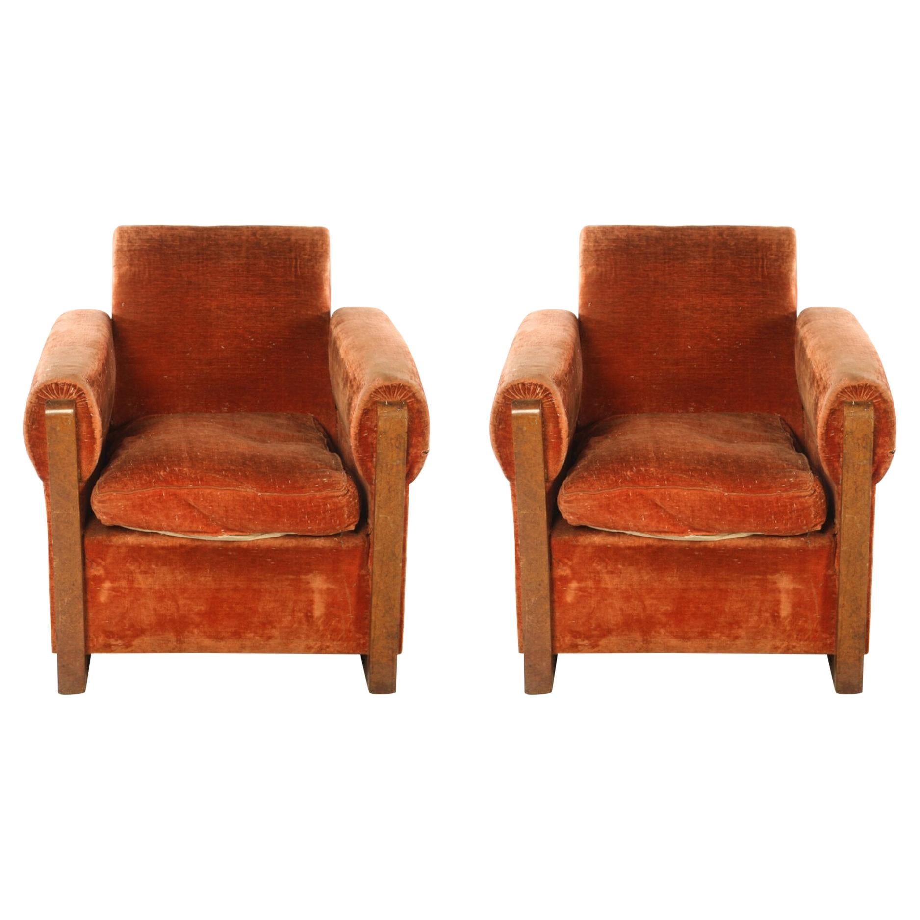 Louis Sognot Pair of Modernist Club Chairs