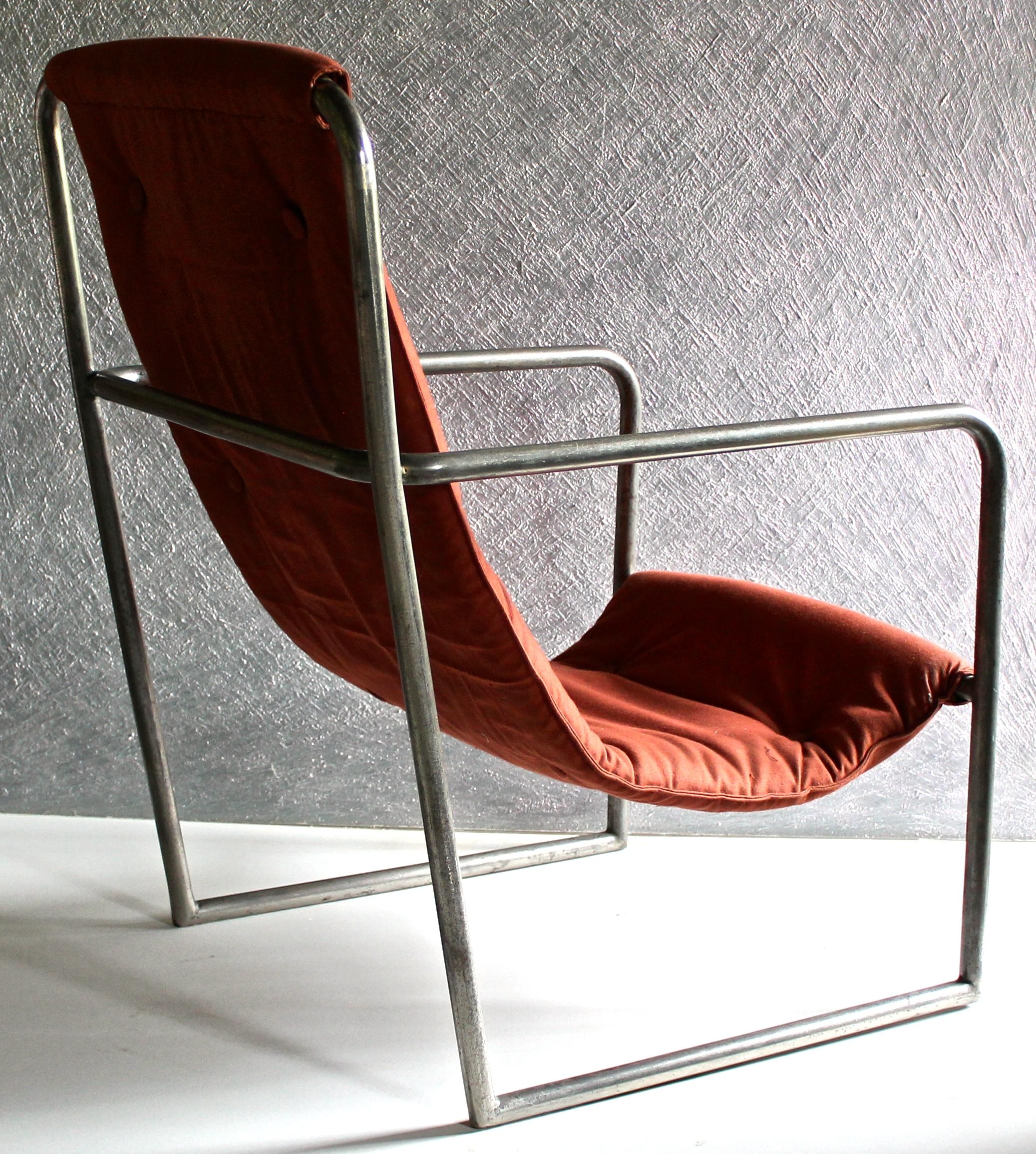 Français Rare fauteuil à bride tubulaire Louis Sognot pour Maurice Dufrene « La Maitrise », 1928 en vente