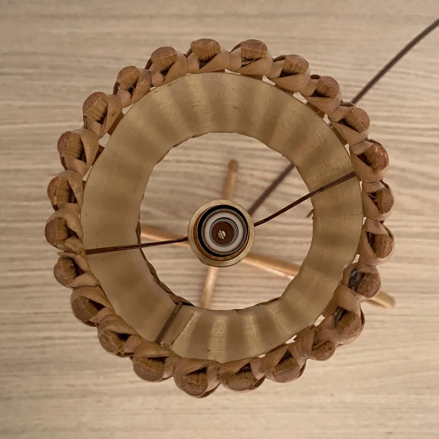 Louis Sognot Rattan Lamp with Loop Base For Sale 5