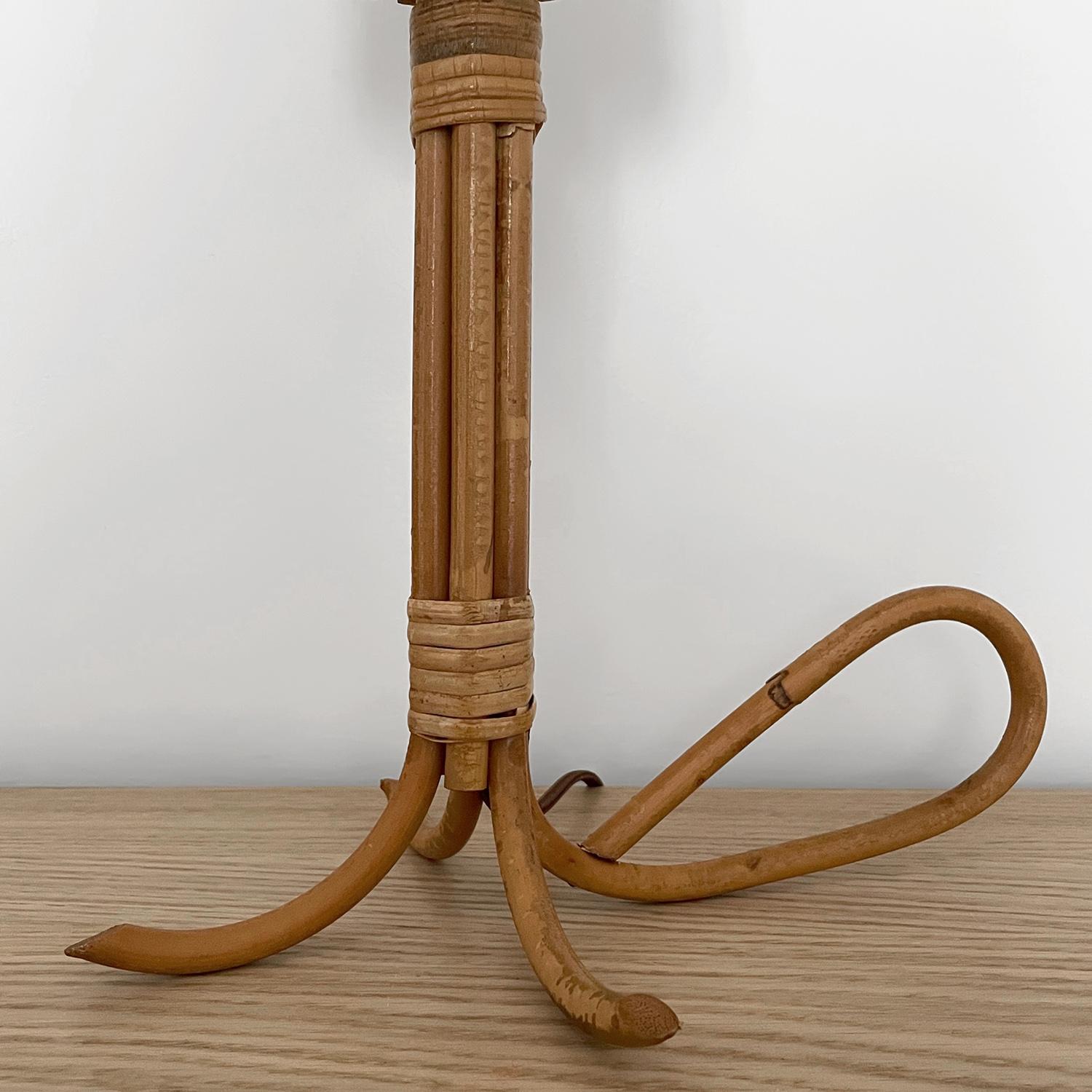 Louis Sognot Rattan Lamp with Loop Base For Sale 1