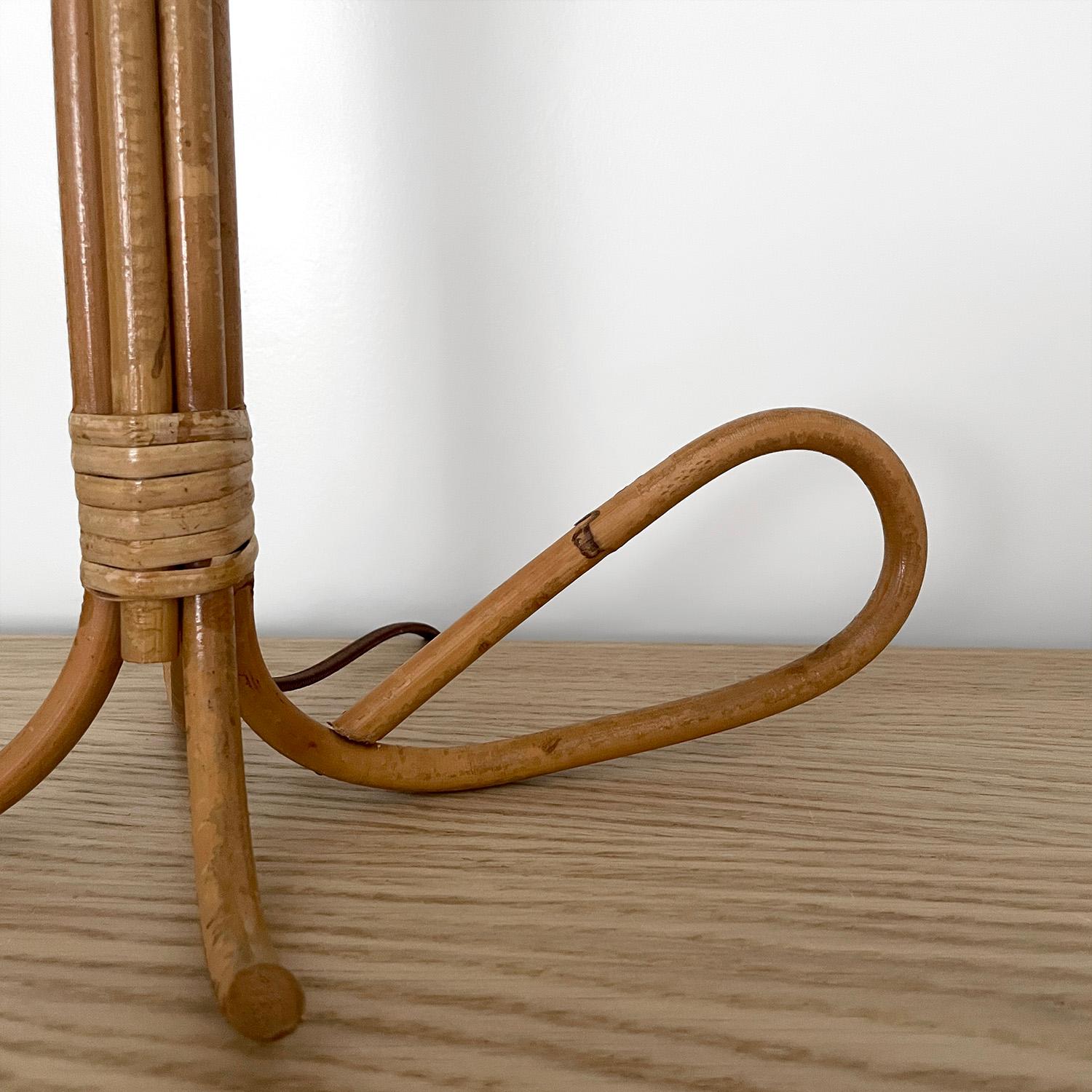 Louis Sognot Rattan Lamp with Loop Base For Sale 2
