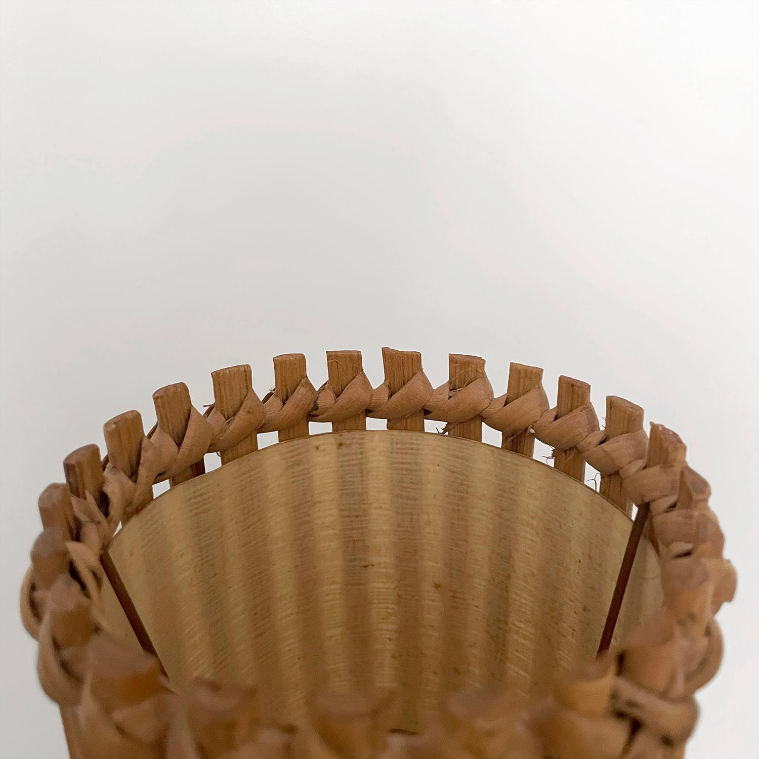 Louis Sognot Rattan Lamp with Loop Base For Sale 4