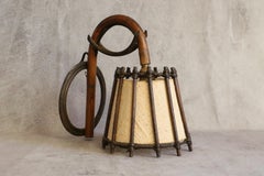 Louis Sognot Lampe murale en rotin Modernité du milieu du siècle 1960, France, Era Audoux-Minet