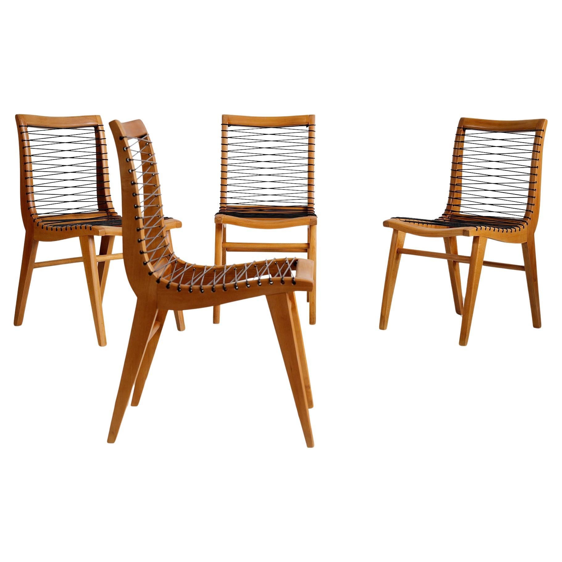 Louis Sognot, Series 4 chairs, France 1950
