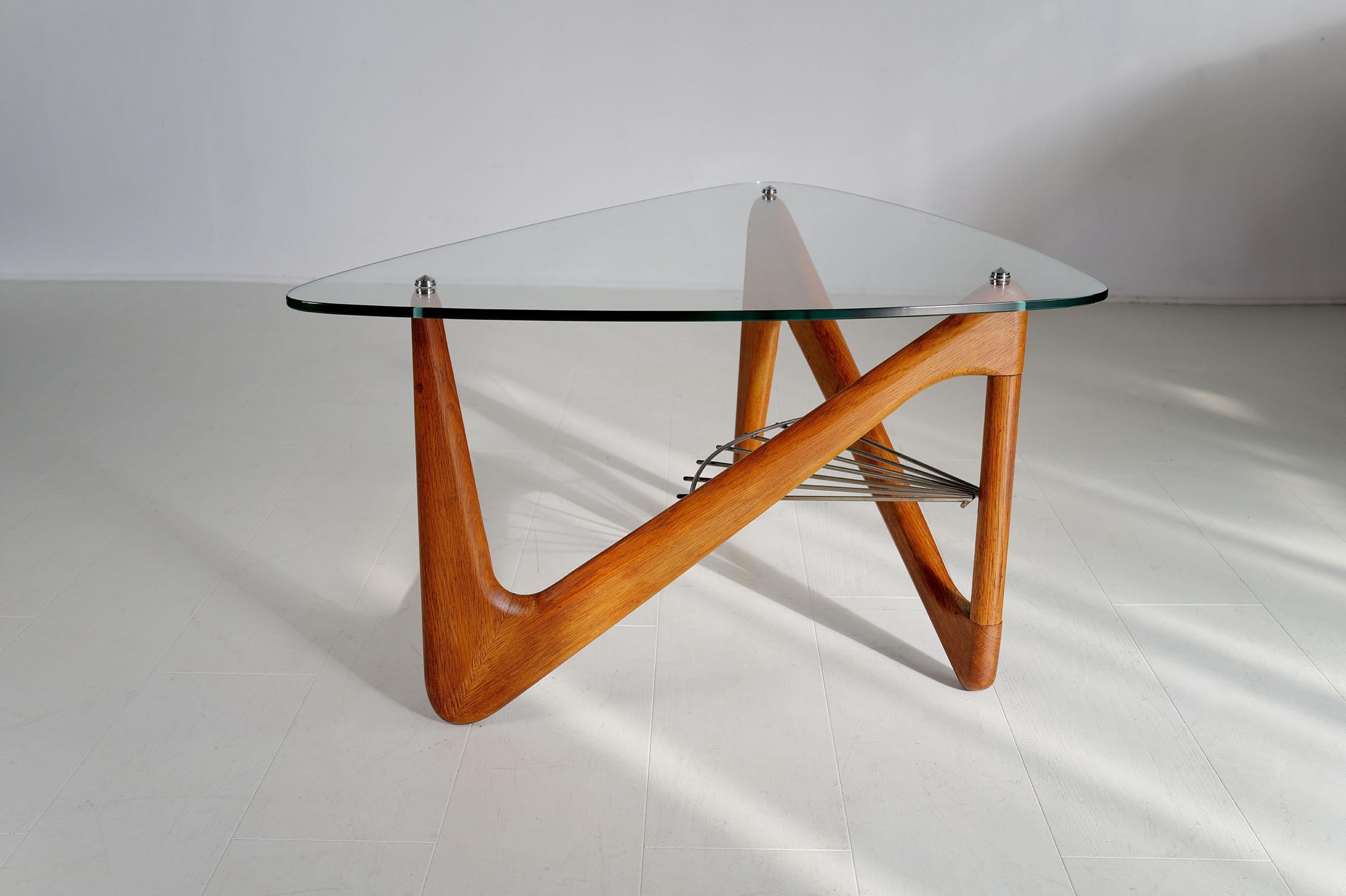 Louis Sognot, table basse tripode, France 1950 en vente 3