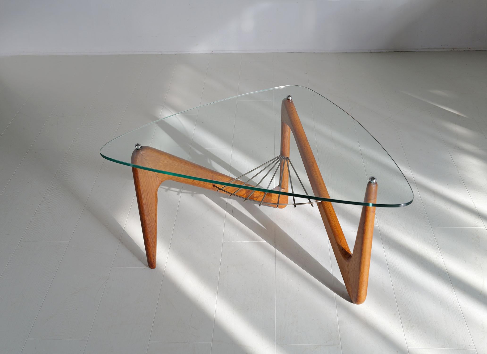 Louis Sognot, table basse tripode, France 1950 en vente 6
