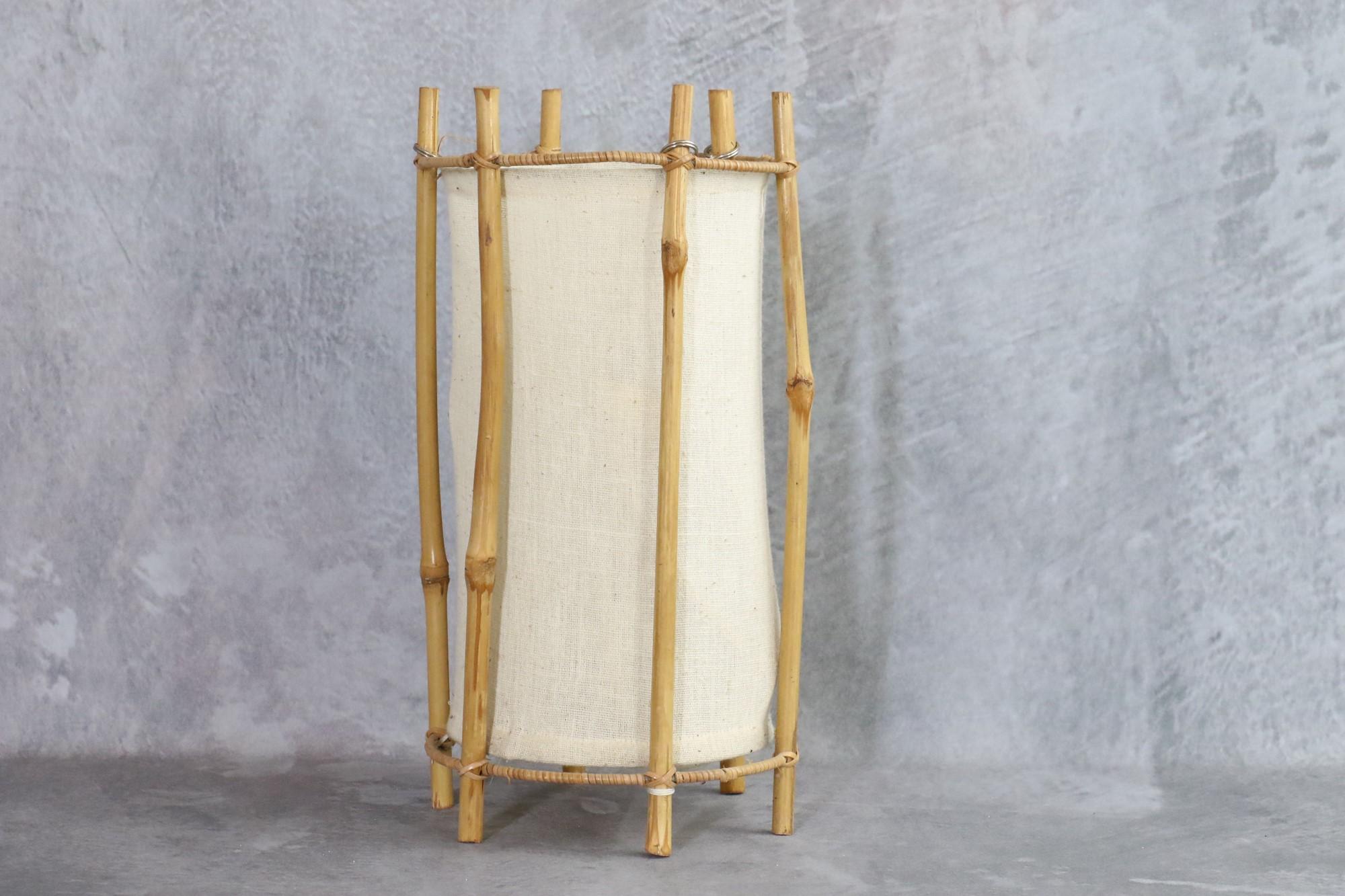 Fait main Lampe Louis Sognot en bambou et rotin « Mid-Century Modern », 1960, France en vente