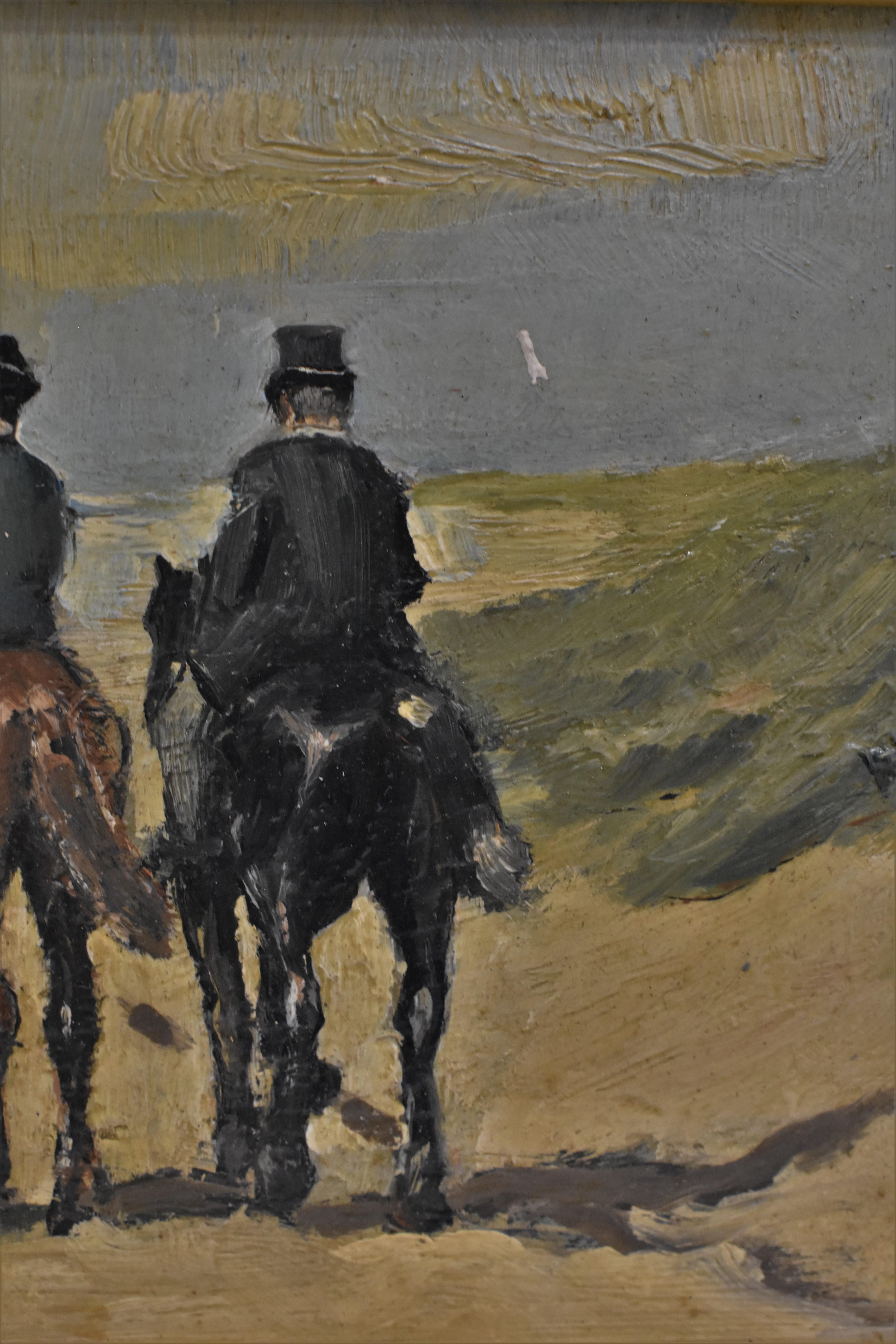 Riders to the beach - Louis Soonius Dutch Impressionist Realist Horses Coast 5