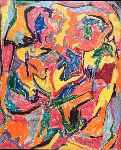 « Deux figures », Louis Stone, abstrait, modernisme américain de la WPA