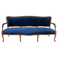 Marineblaues Sofa im Louis-Stil, frühes 20. Jahrhundert, Frankreich. Wiederhergestellt.