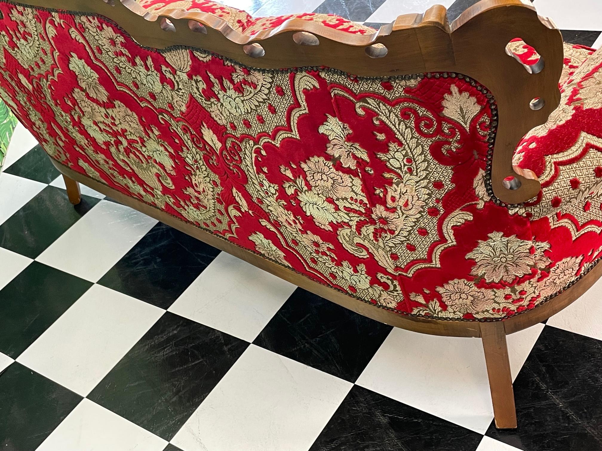 Louis Style Ornate Carved Parlor Sofa 5