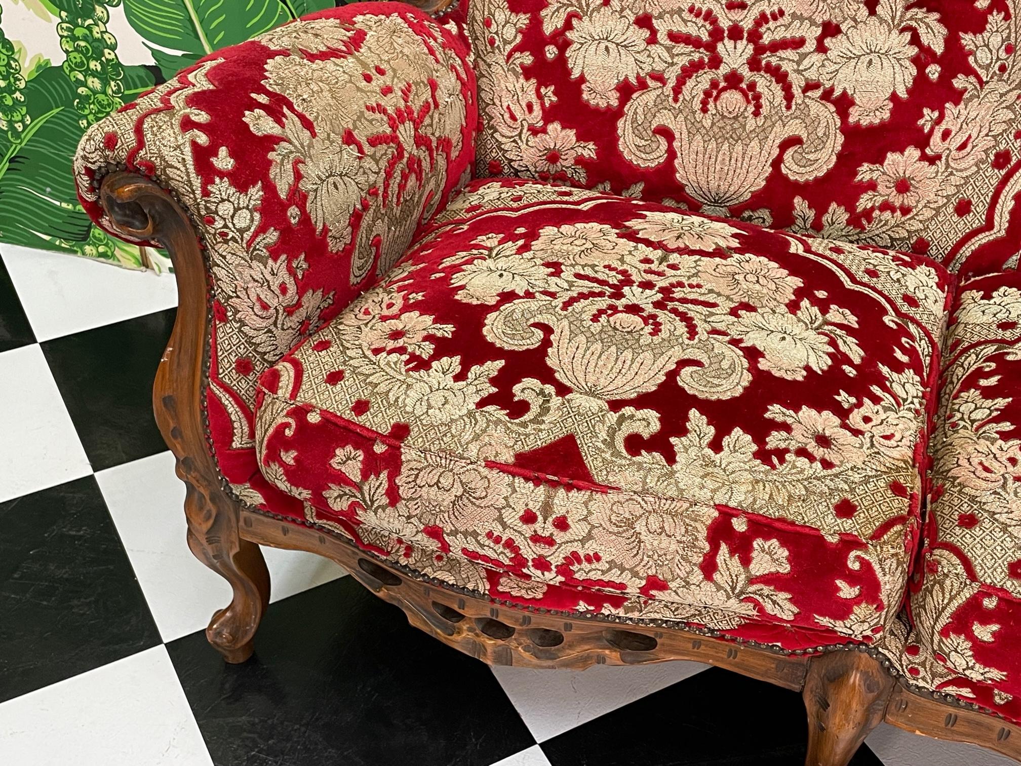 Louis Style Ornate Carved Parlor Sofa 1