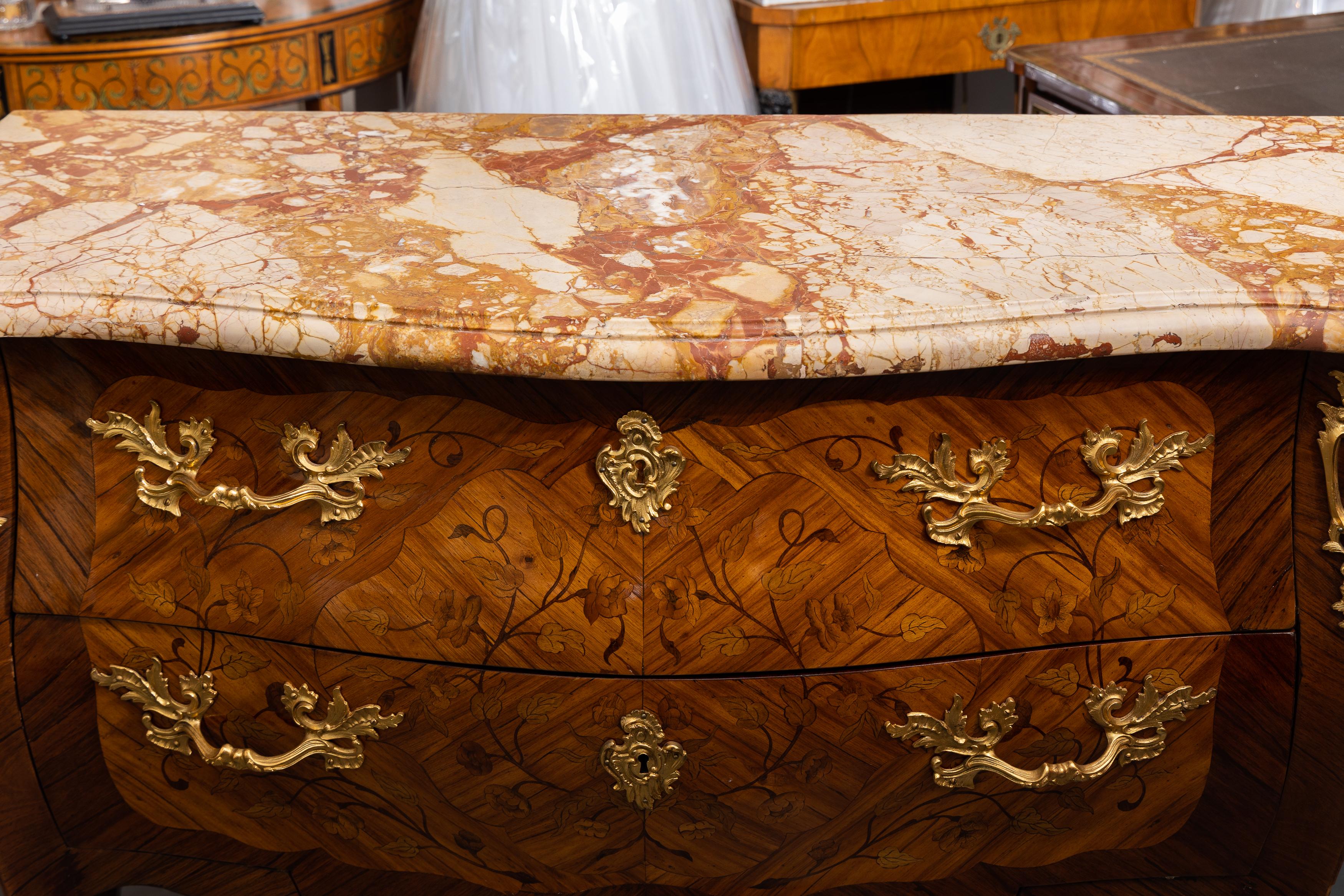 Louis Style XV Marquetry Commode For Sale 4