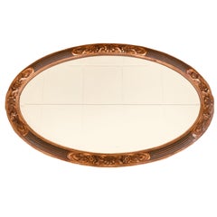 Louis SÜE and André MARE French Art Deco Large Oval Gilt Crystal Mirror