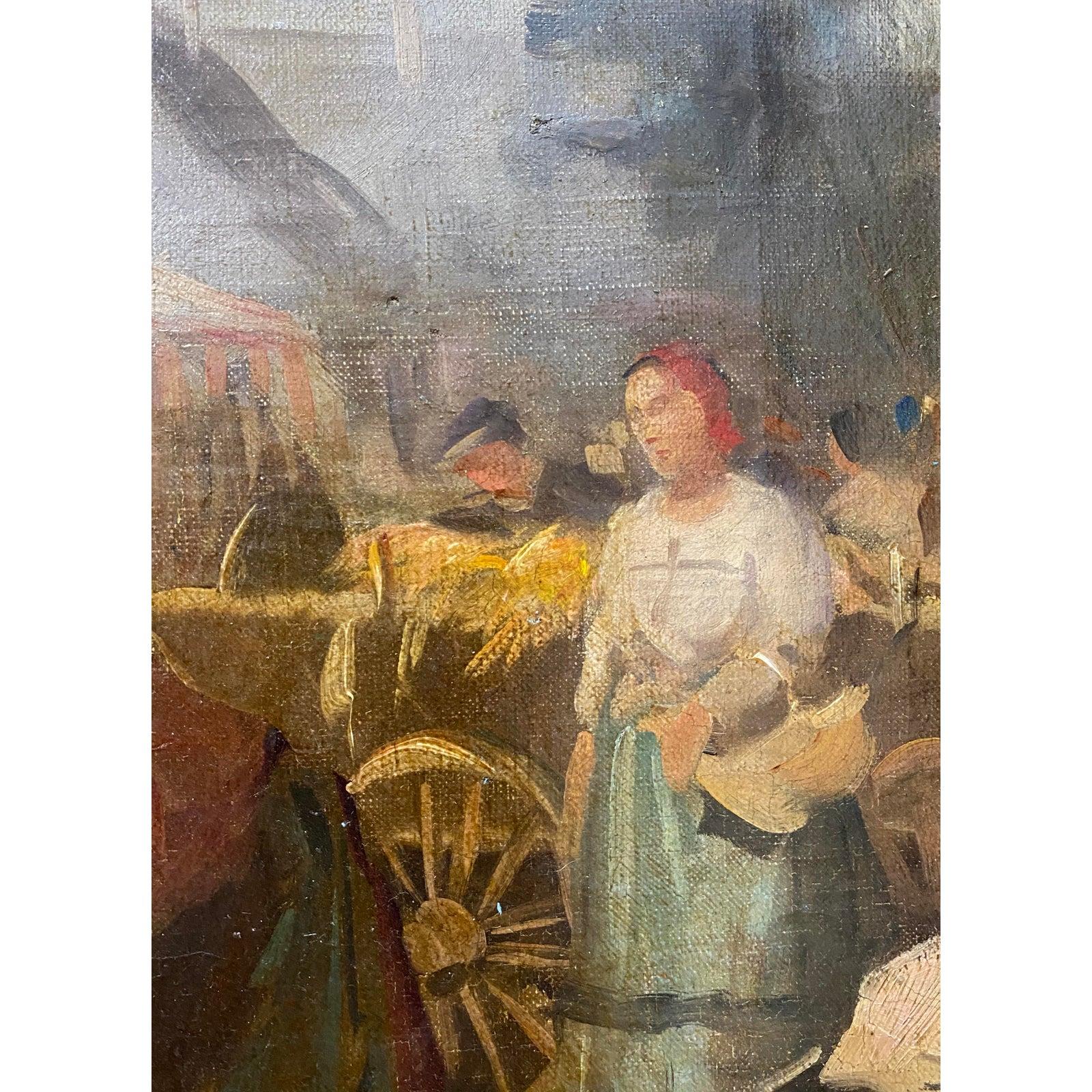 Lajos Szanto (1889-1965) Original Oil Painting c.1930s

A bustling market scene.

Oil on canvas. Dimensions 30.5