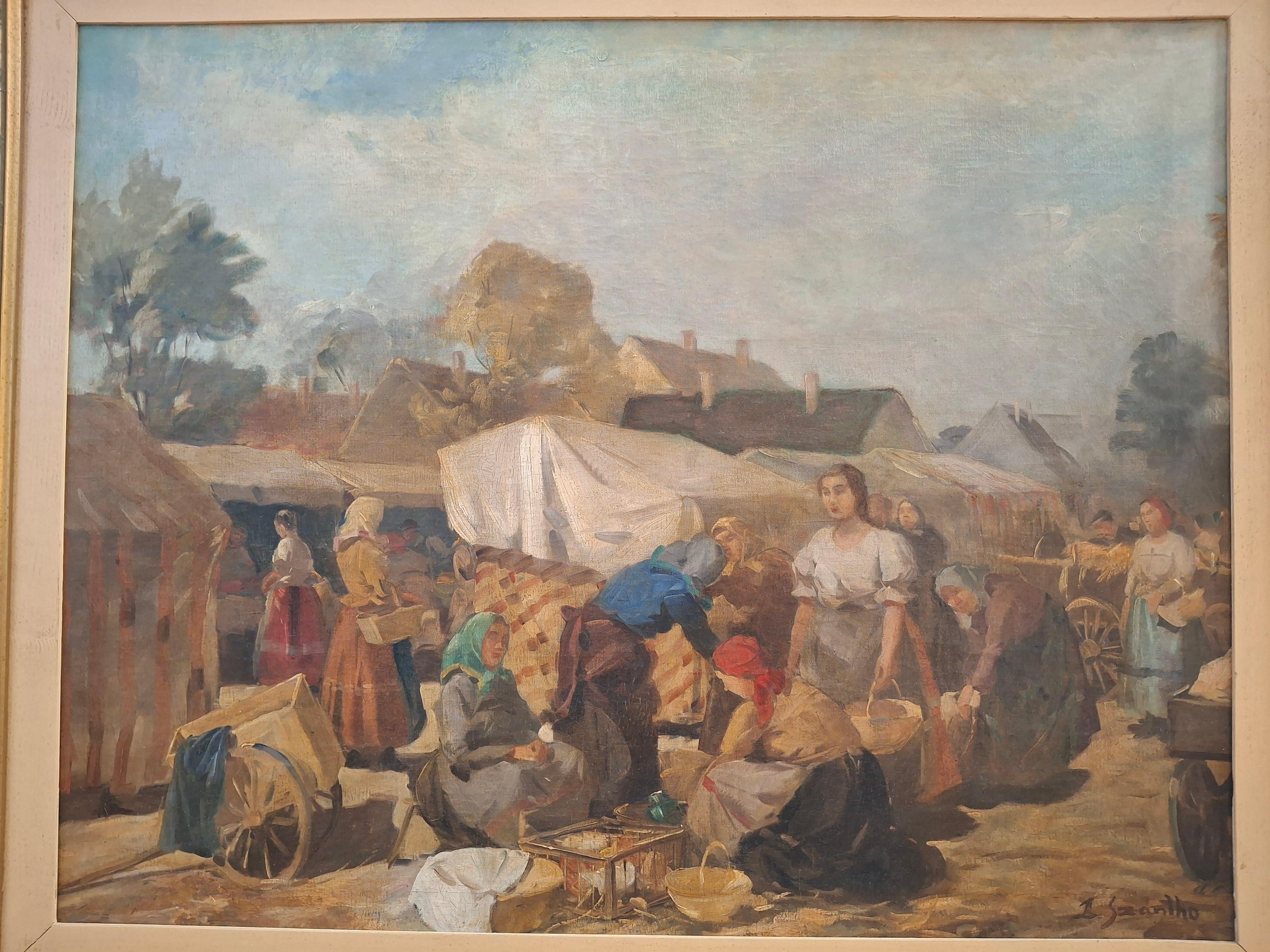 Lajos Szanto (1889-1965) Original Oil Painting c.1930s

A bustling market scene.

Oil on canvas. Dimensions 30.5