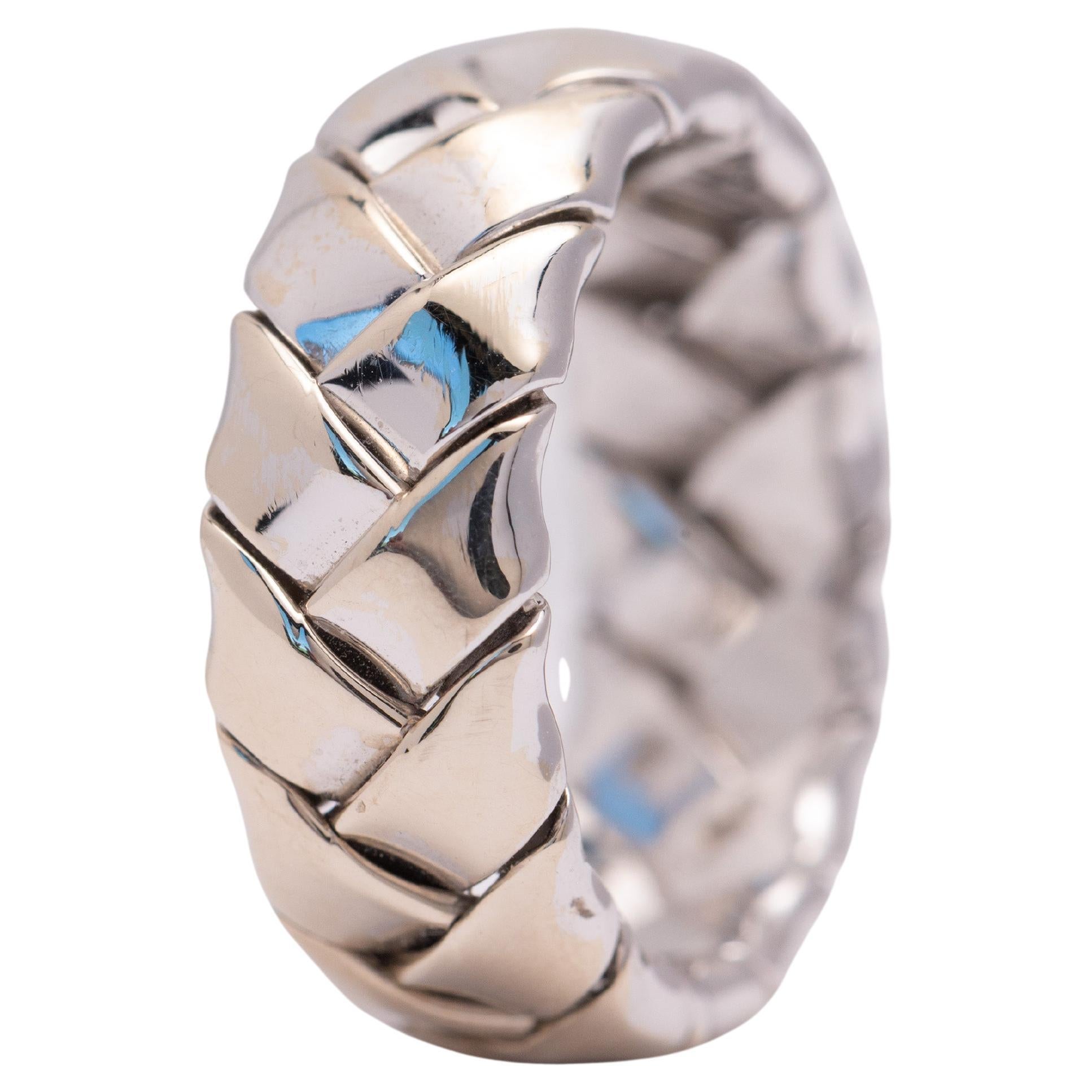 Louis Tamis and Sons: fede nuziale intrecciata in oro bianco 14k