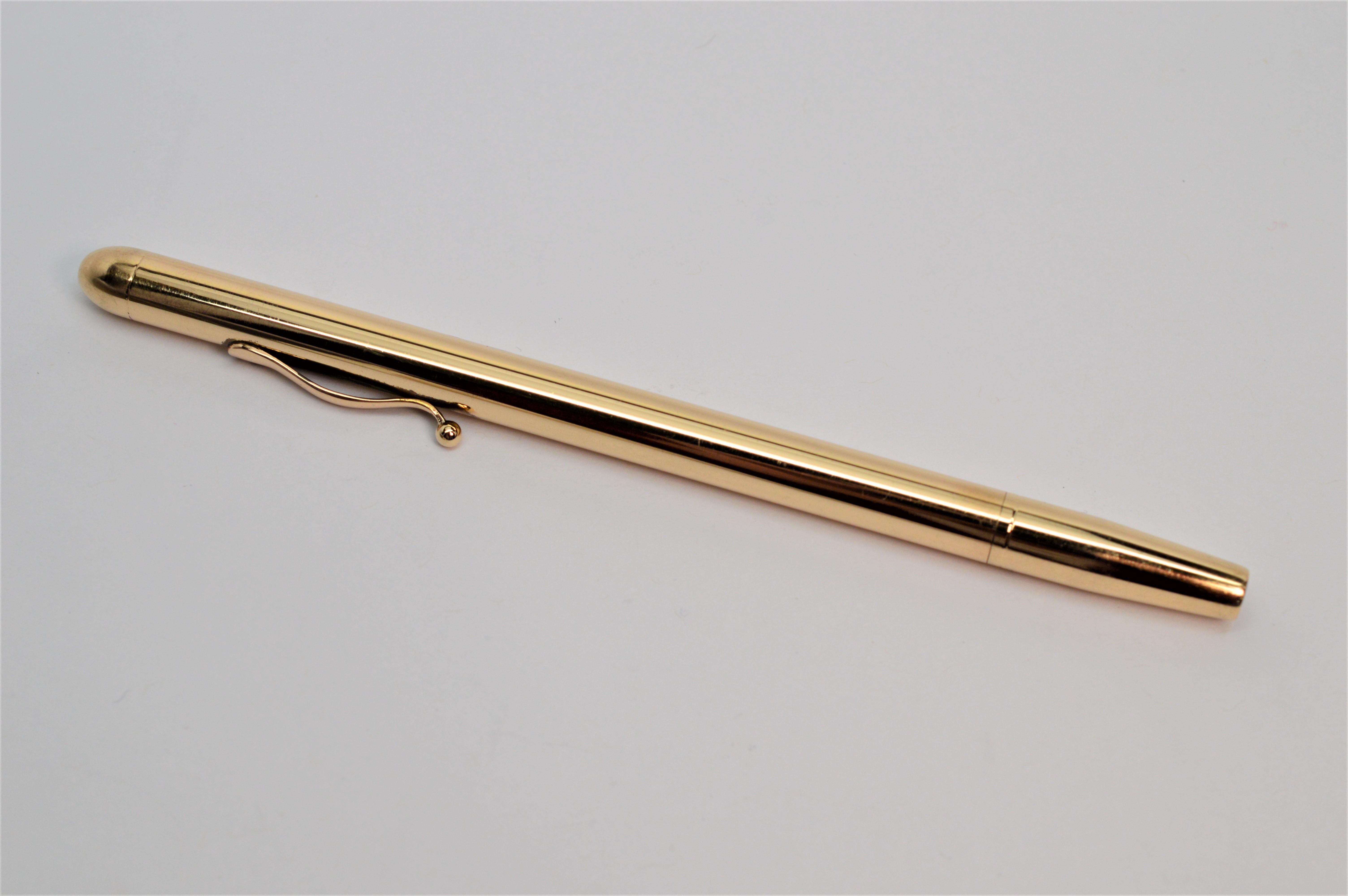 Gold Stockbroker's Mechanischer Bleistift von Tamis & Sons im Zustand „Gut“ im Angebot in Mount Kisco, NY