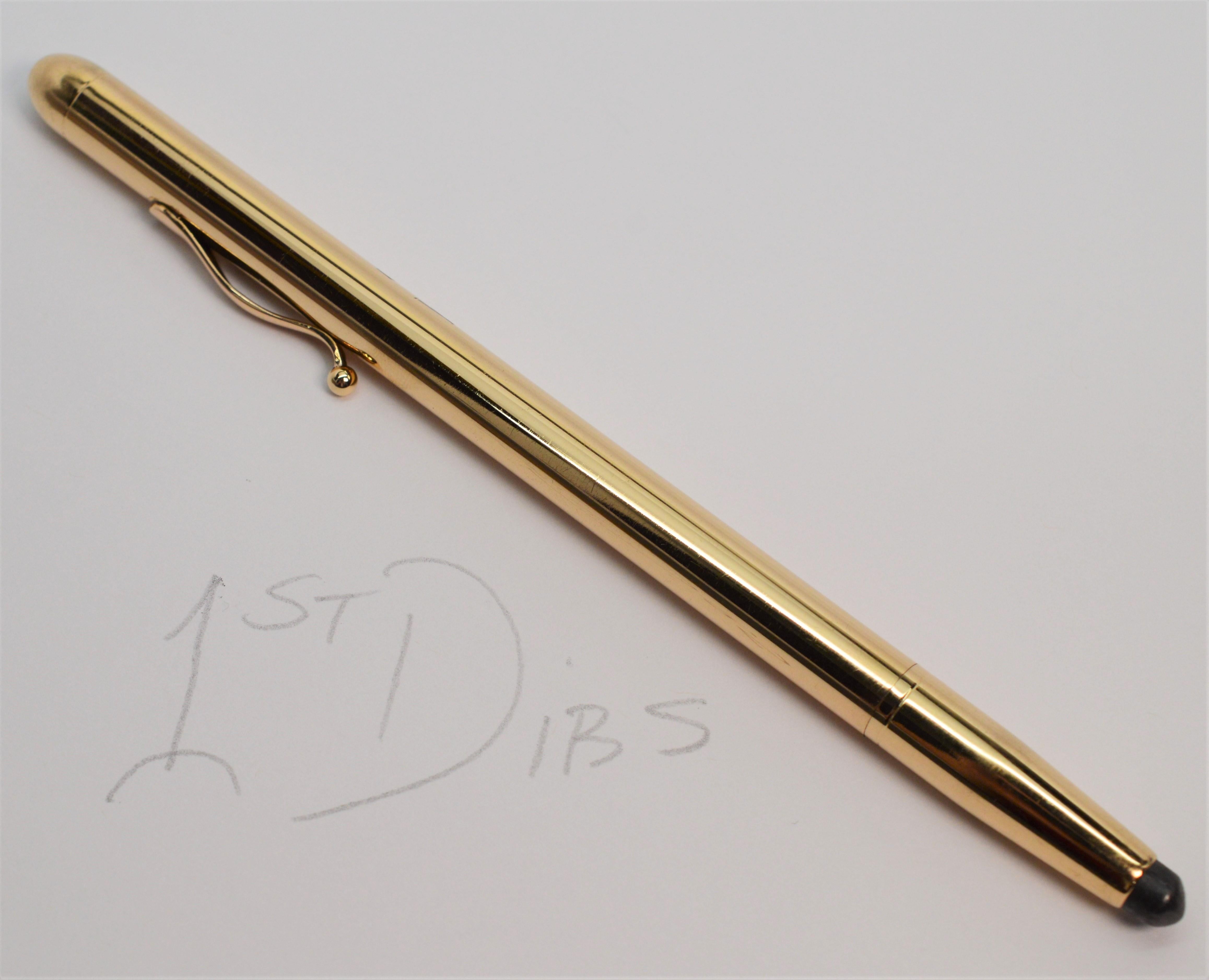 Women's or Men's Louis Tamis & Sons Gold Stockbroker's Mechanical Pencil For Sale