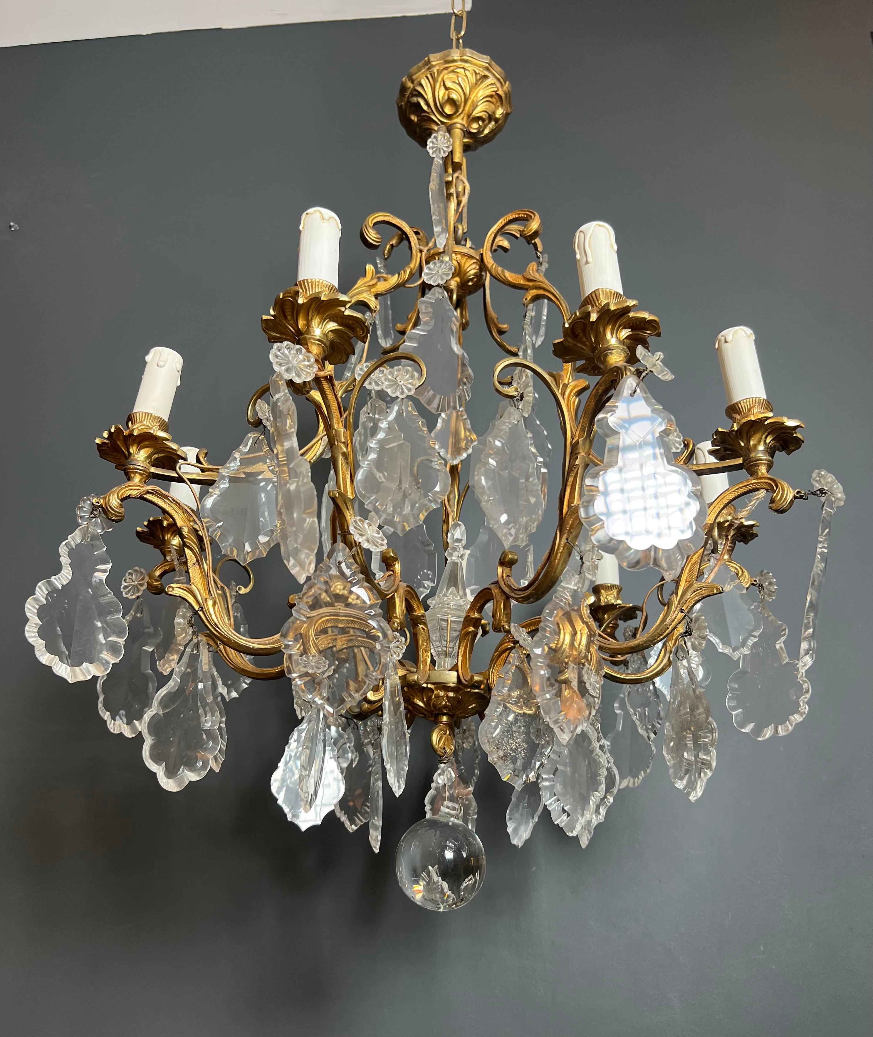Lampadario in stile Luigi XV in cristallo e bronzo In condizioni buone in vendita a Marcq-en-Barœul, Hauts-de-France