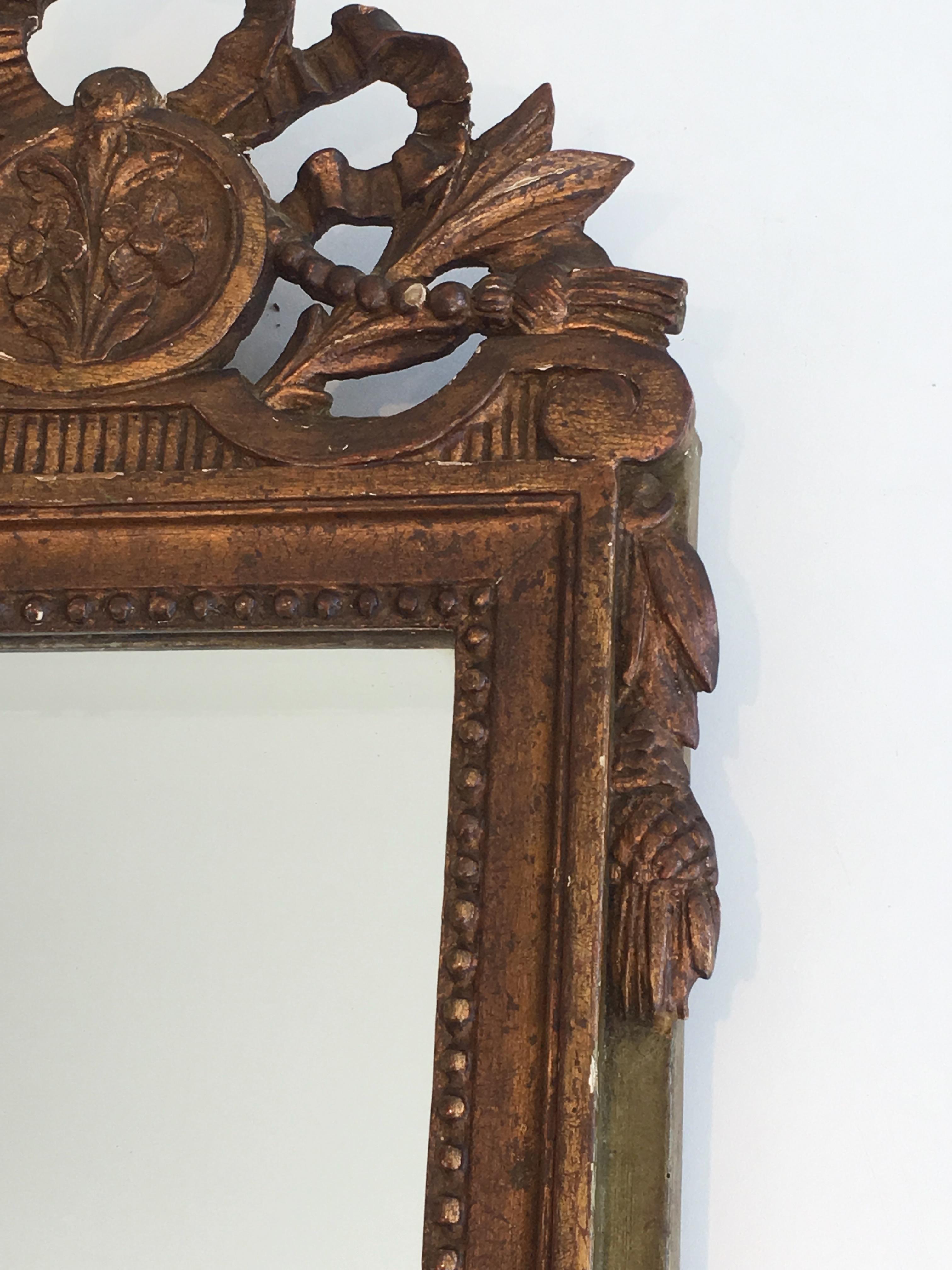 Louis the xvi Style Gilt and Painted Wood Mirror, French, 19th Century For Sale 6