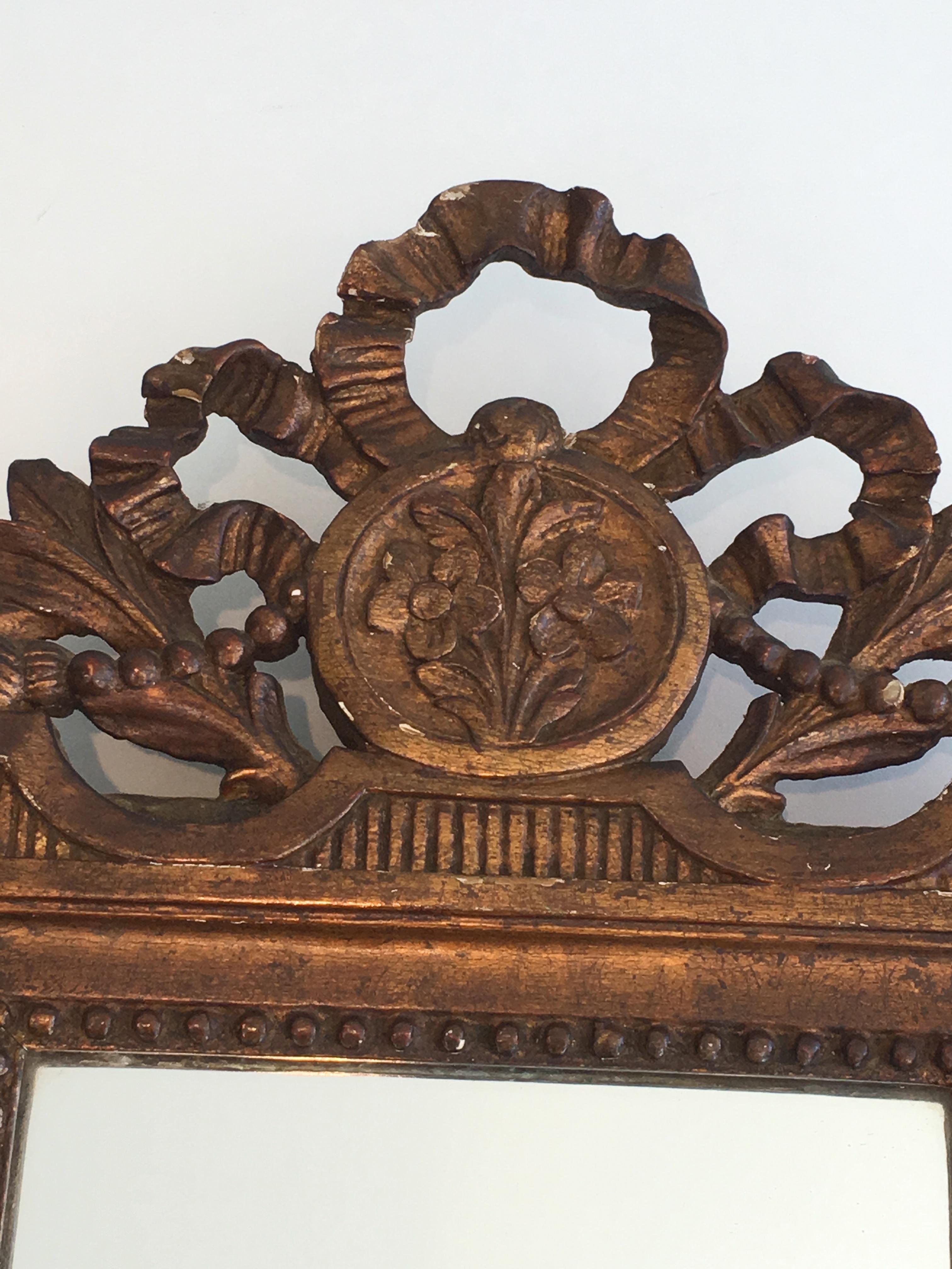 Vergoldeter und bemalter Holzspiegel im Louis-Xvi-Stil, Französisch, 19. Jahrhundert im Angebot 7
