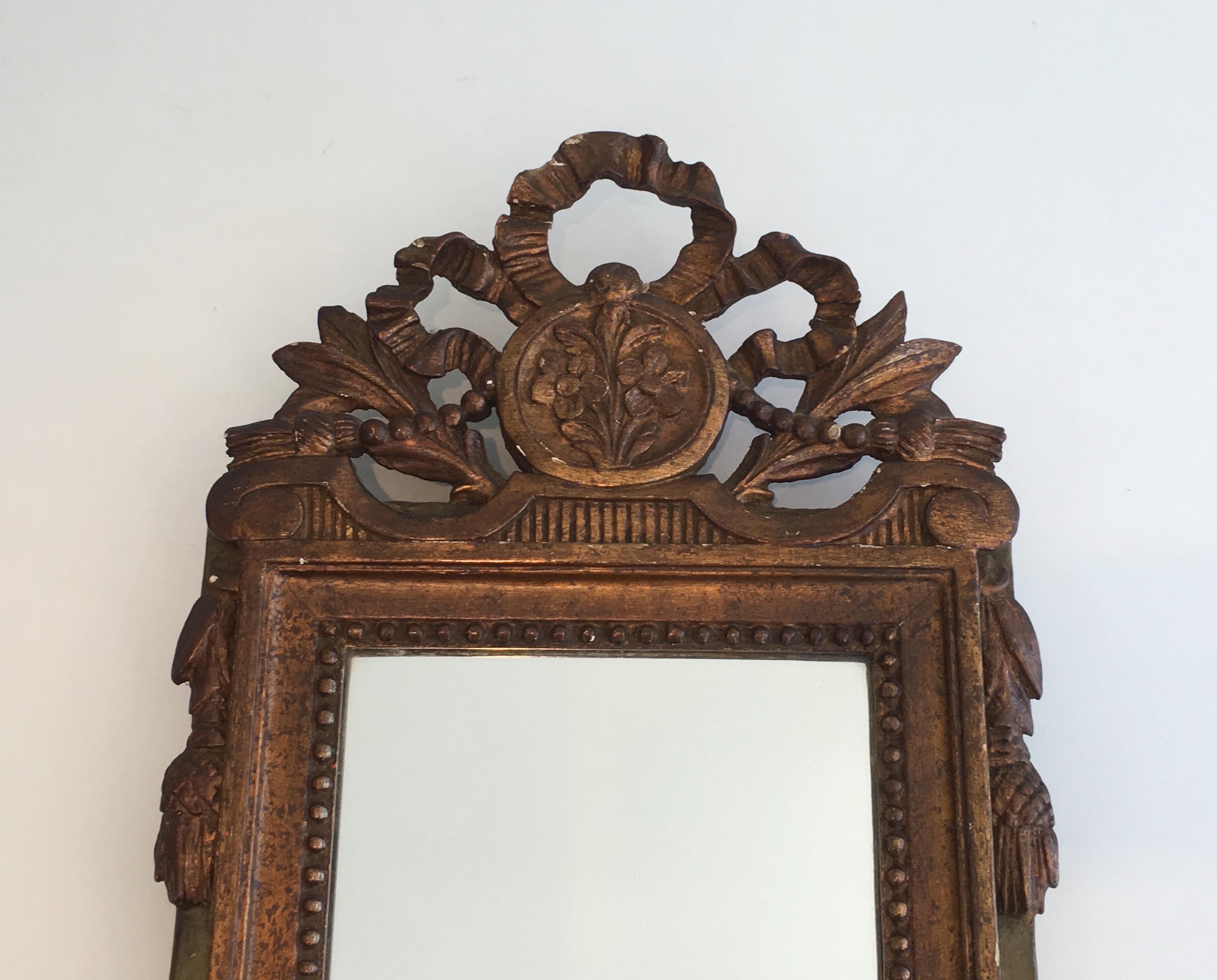 Louis the xvi Style Gilt and Painted Wood Mirror, French, 19th Century For Sale 3