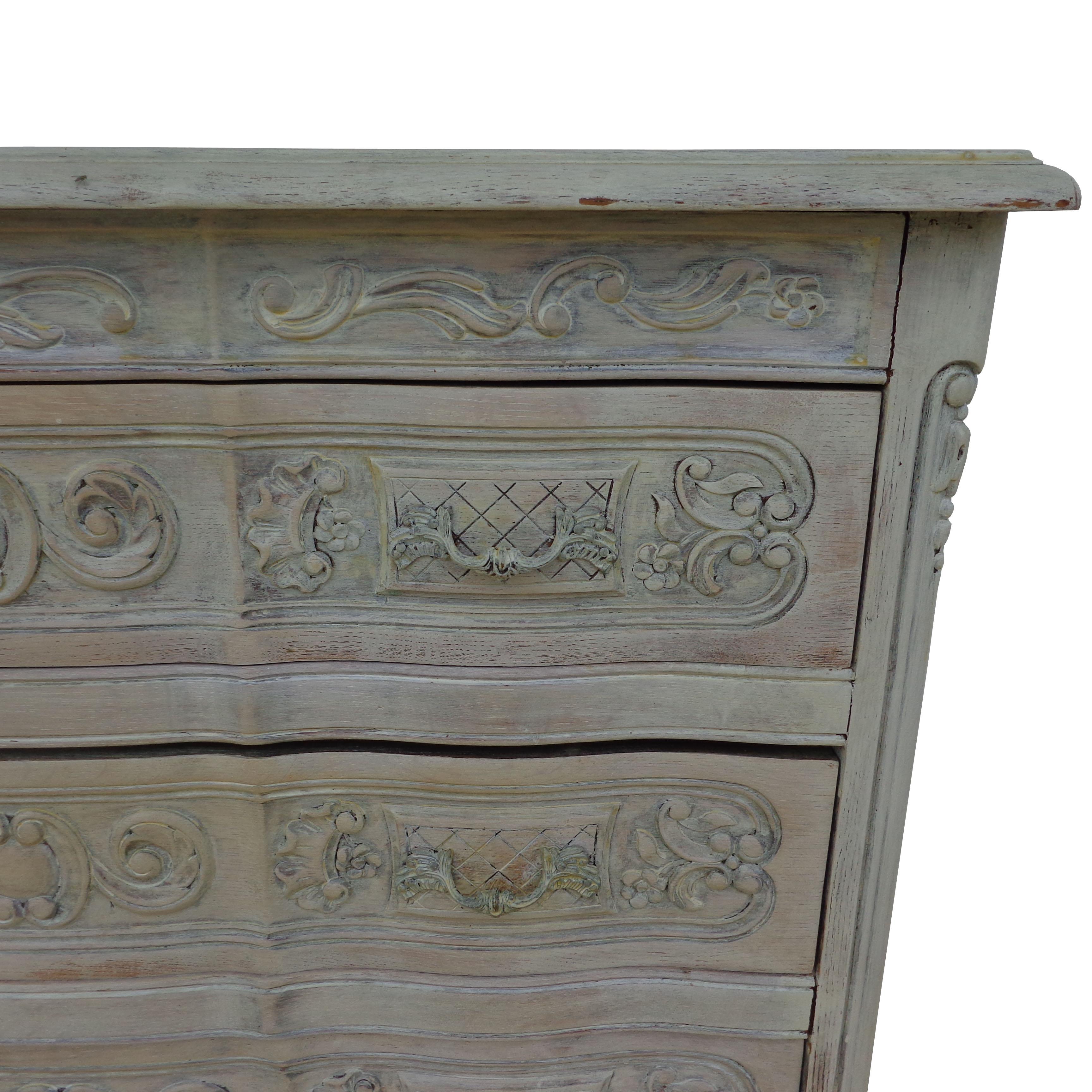 19th Century Louis the xv Style French Provencial Painted Dresser