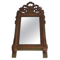 Louis the xvi Style Gilt and Painted Wood Mirror, French, 19th Century