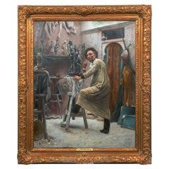 Portrait d'autoportrait de Louis Theophile Hingre