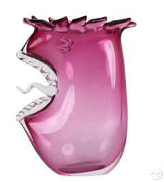 Louis Thompson British Studio Art Glass Head of a King Vase