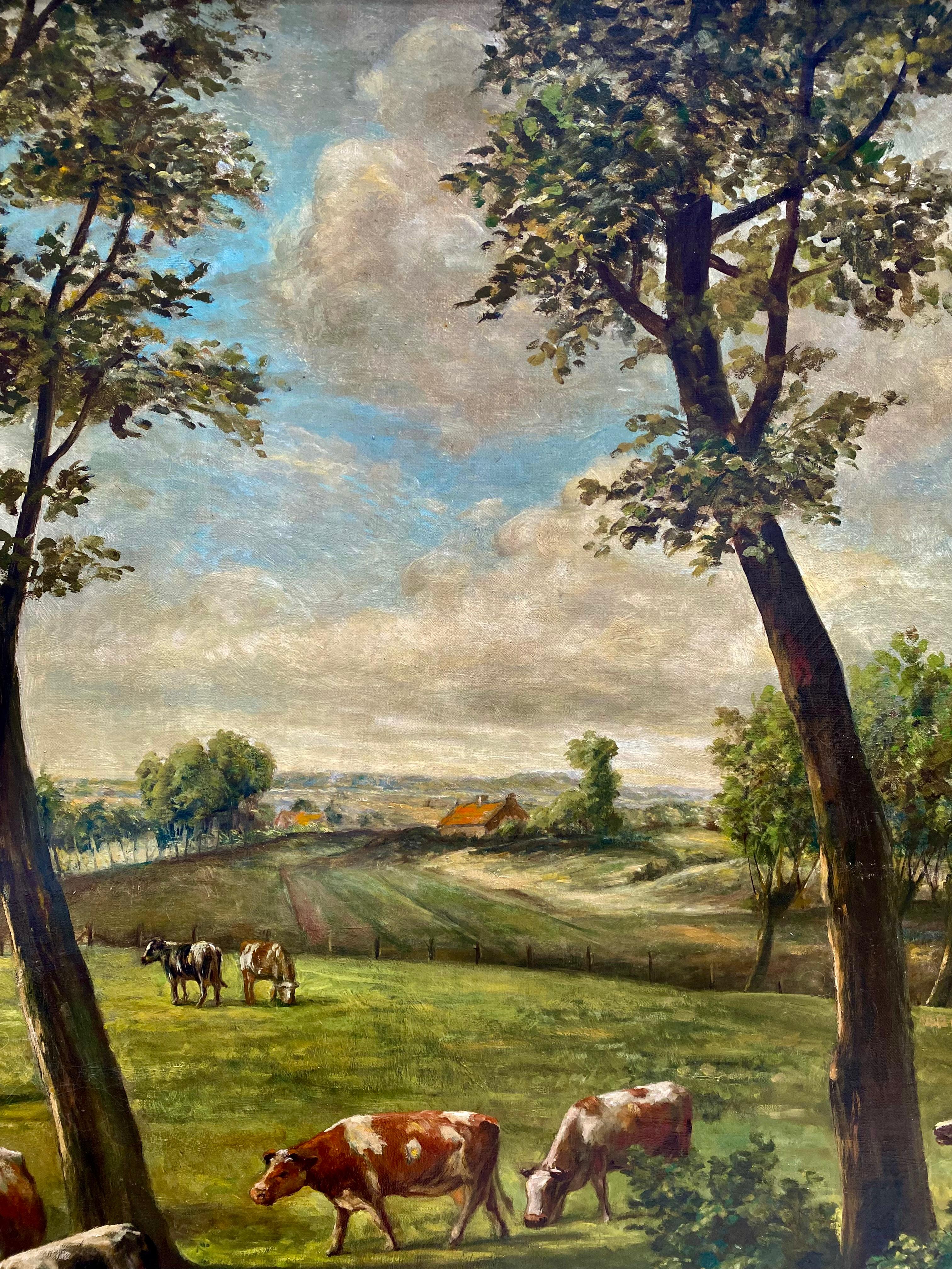 ‘Landscape with Cows' by Louis Thysebaert (1879 - Sint-Niklaas - 1962) For Sale 10