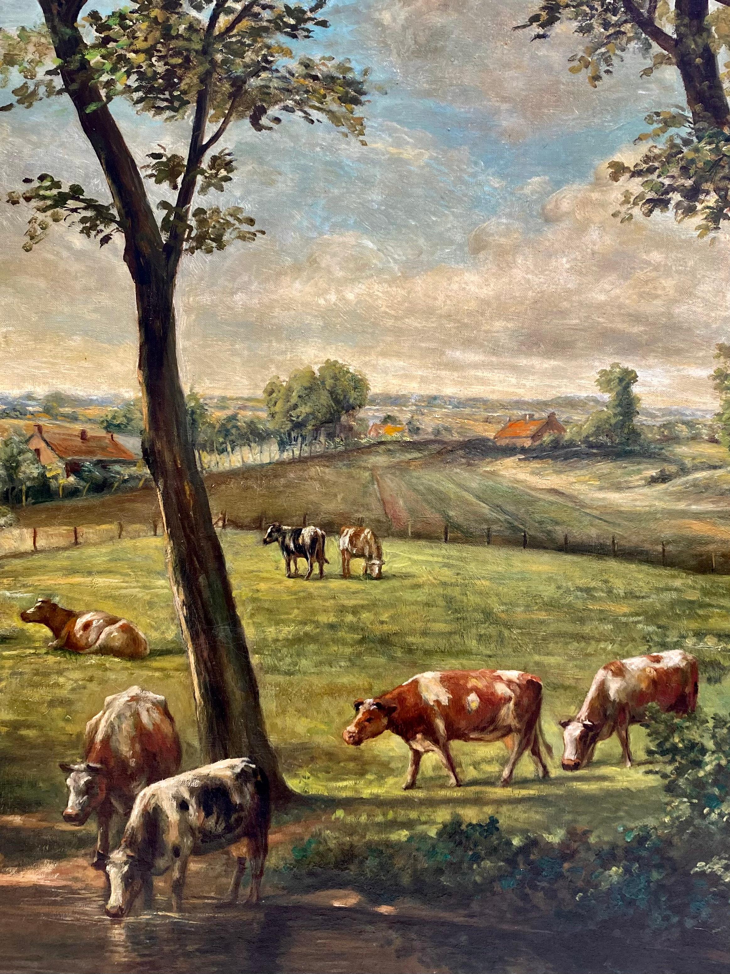 ‘Landscape with Cows' by Louis Thysebaert (1879 - Sint-Niklaas - 1962) For Sale 4