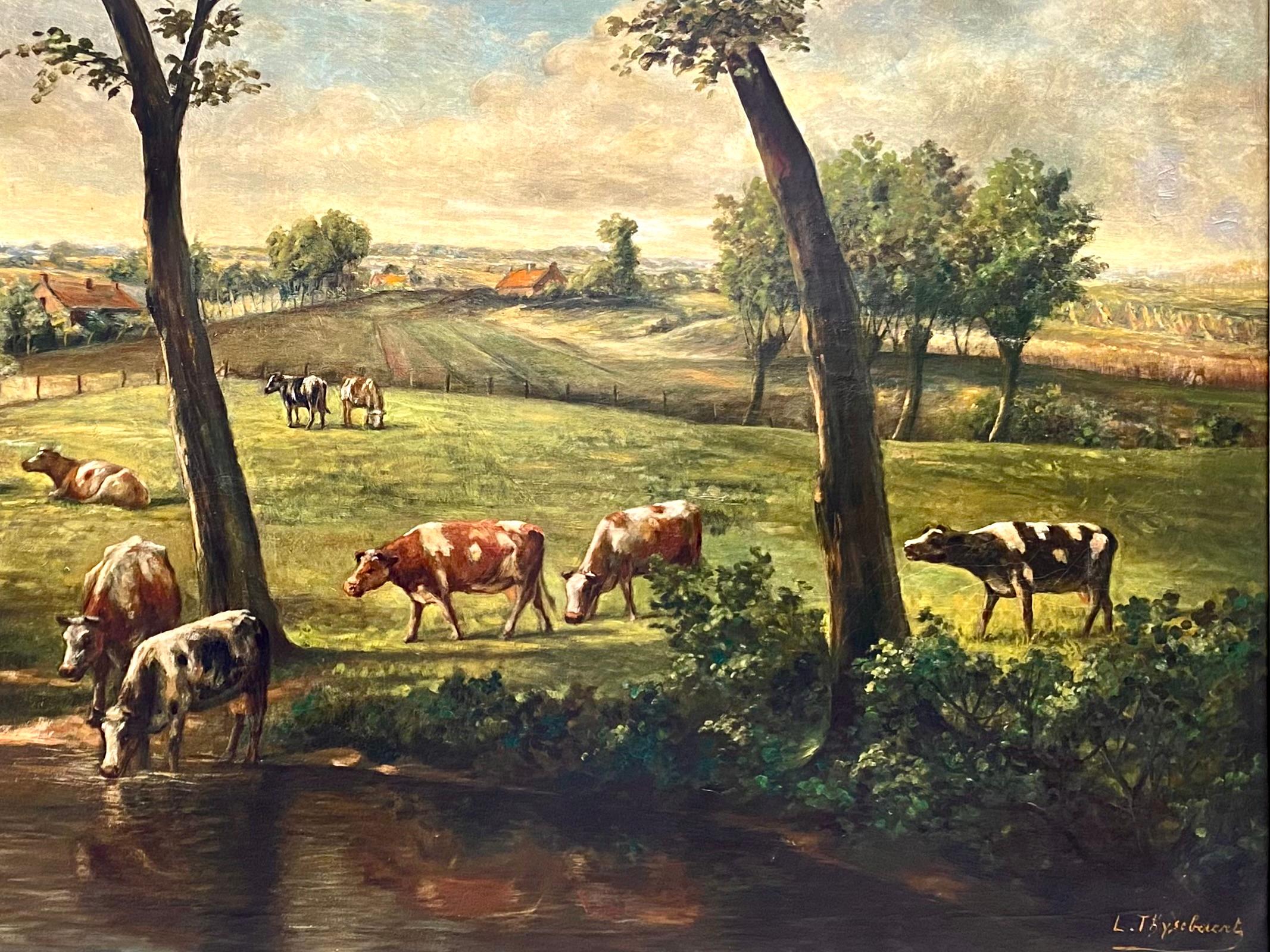 ‘Landscape with Cows' by Louis Thysebaert (1879 - Sint-Niklaas - 1962) For Sale 5
