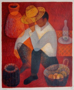 Winemaker. 122/125. Paper, lithograph, 49x41 cm