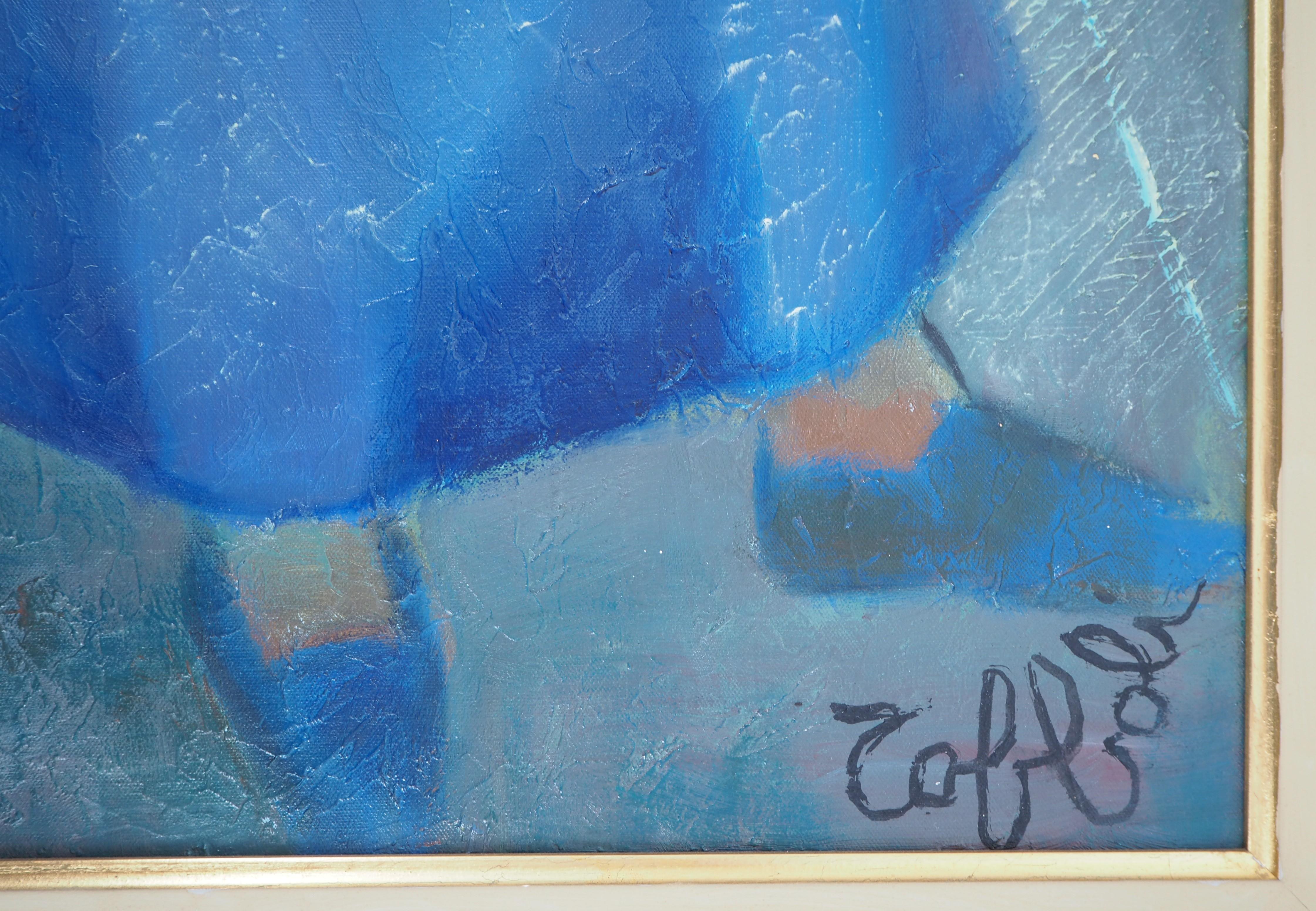 Fisherman's Wife - Original oil  on canvas painting - Signed - Painting by Louis Toffoli