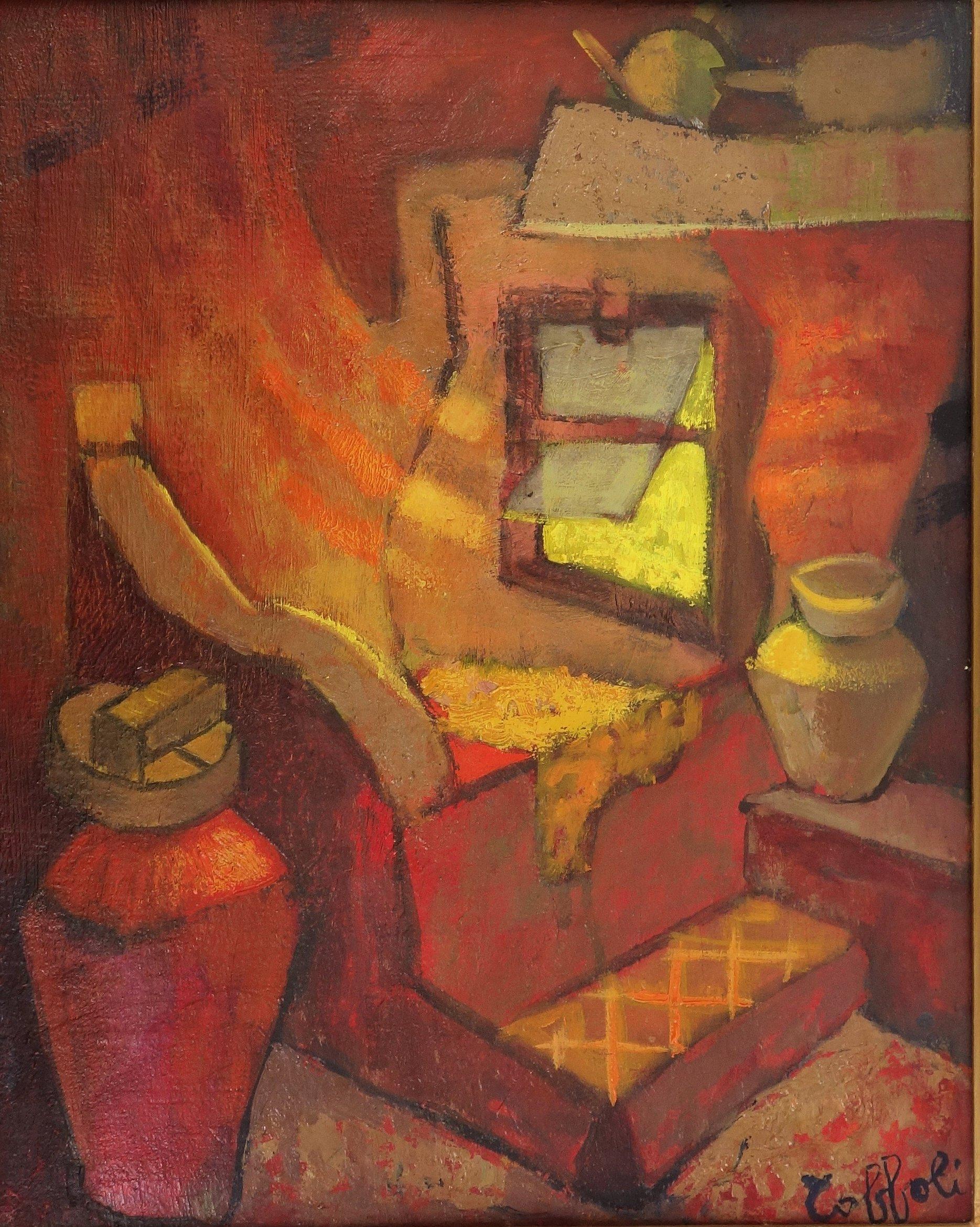 Louis Toffoli (1907-1999)
Small Orange Room in Italy

Original oil painting on panel
Signed bottom right
On canvas 41 x 31 cm (c. 16 x 12 inch)
Presented in a golden wood frame 62 x 54 cm (c. 25 x 22 inch) 

Excellent condition, light uses to the