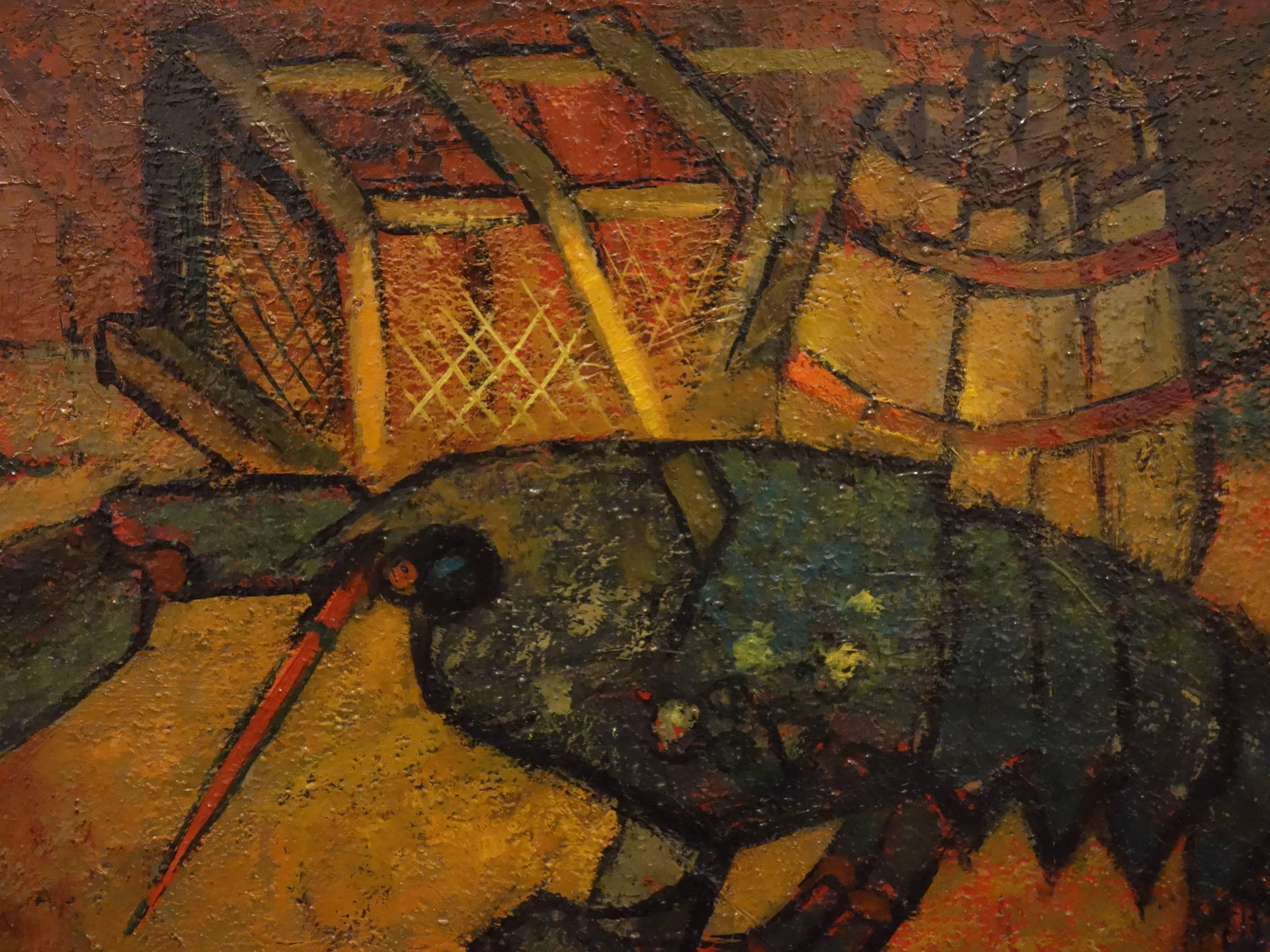 American Lobster - Original oil painting - Signed - Modern Painting by Louis Toffoli