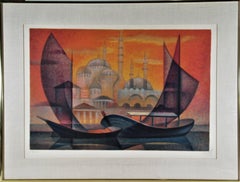 Vintage Coucher de Soleil sur Istanbul