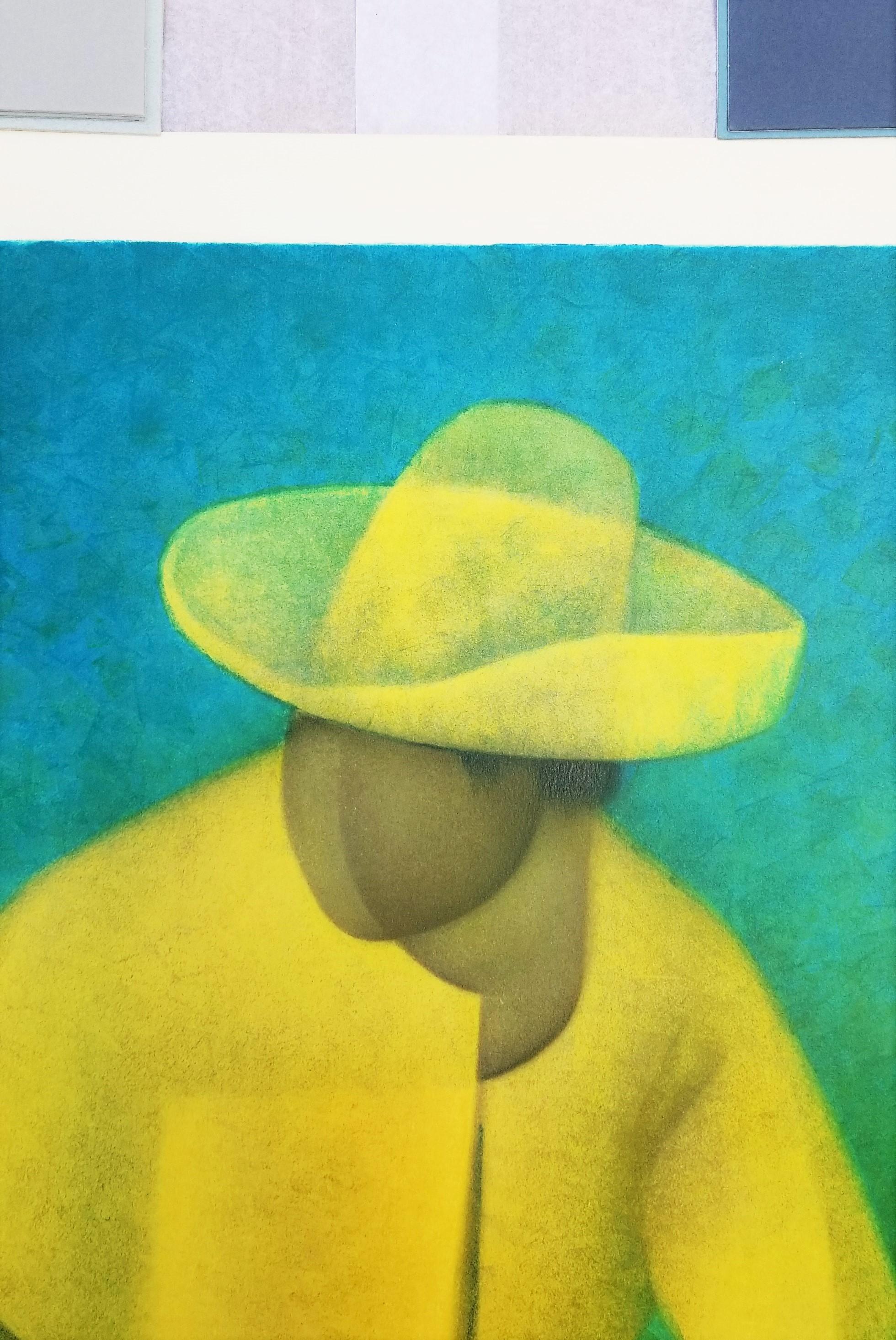 Le Mexicain (Le Gilet Jaune) The Mexican (The Yellow Gest) /// Contemporary Art - Bleu Figurative Print par Louis Toffoli