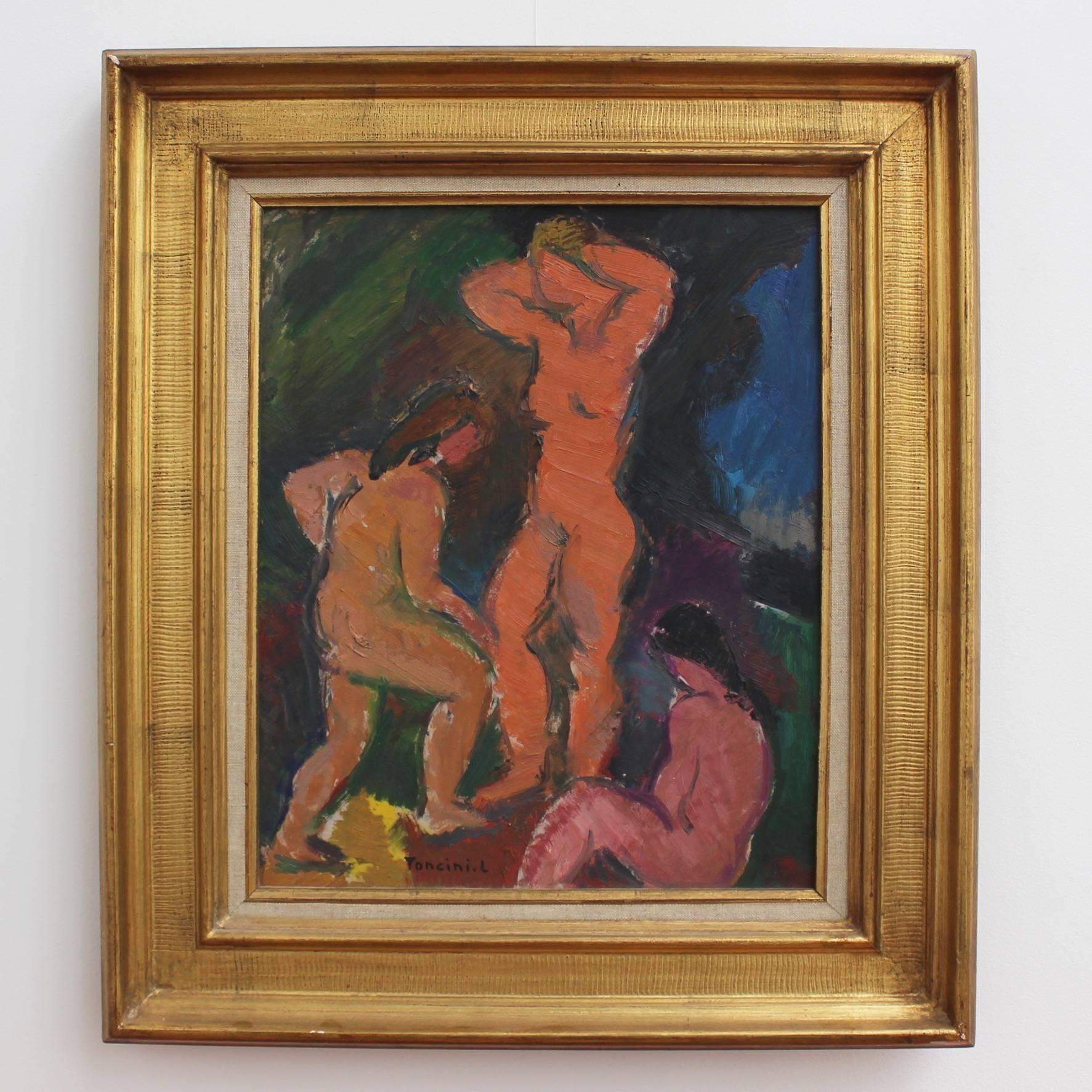 Louis Toncini Portrait Painting - Three Nude Women