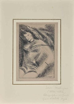 The Posing Woman - Original Lithograph by Louis Touchagues - Mid-20th century