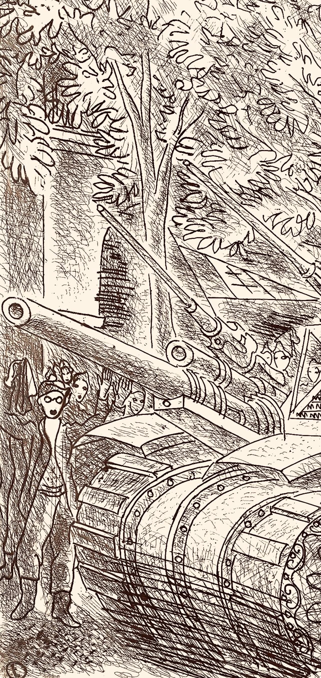 Touchagues, Jours de gloire, Histoire de la libération de Paris (d'après) - Print de Louis Touchagues