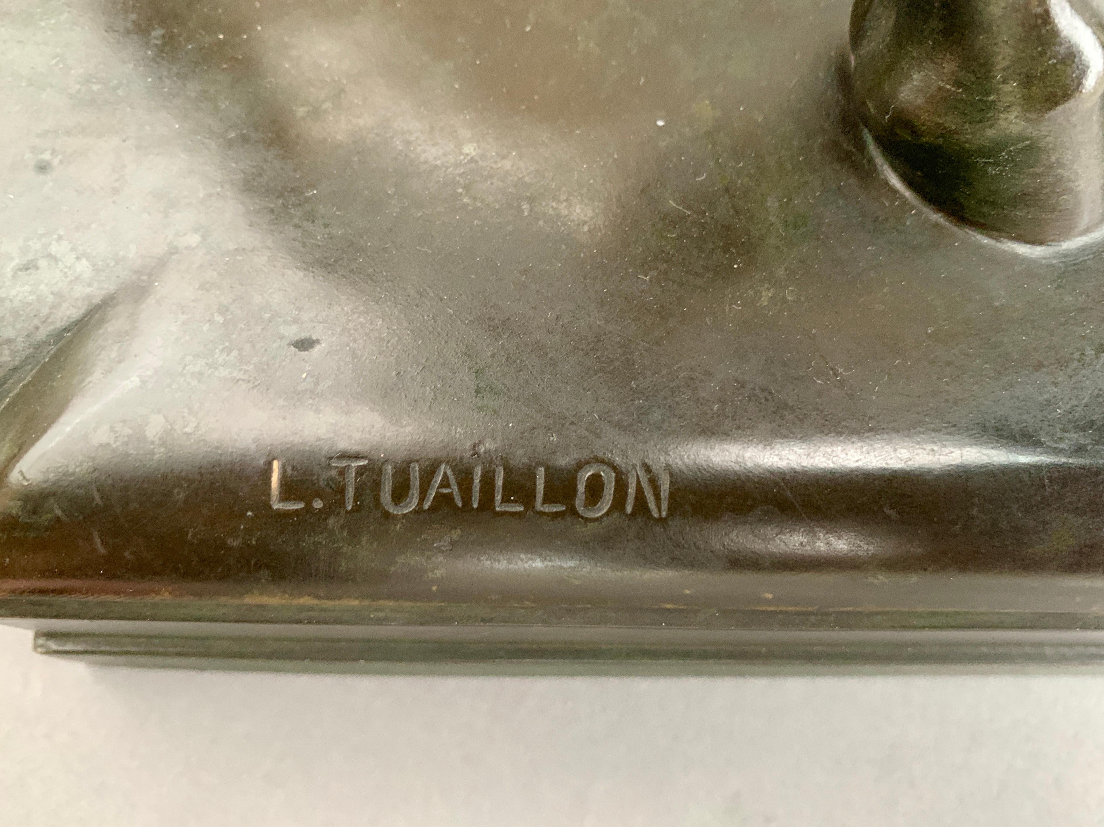 German Louis Tuaillon Patinated Bronze of 