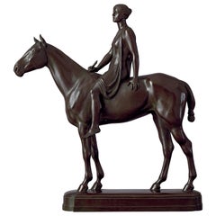 Louis Tuaillon Patinated Bronze of "Amazone on Horseback", Berlin, circa 1907