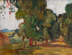 Allée d’arbres (Tree Alley) - Fauvist Oil on Canvas Landscape, c. 1908, Signed