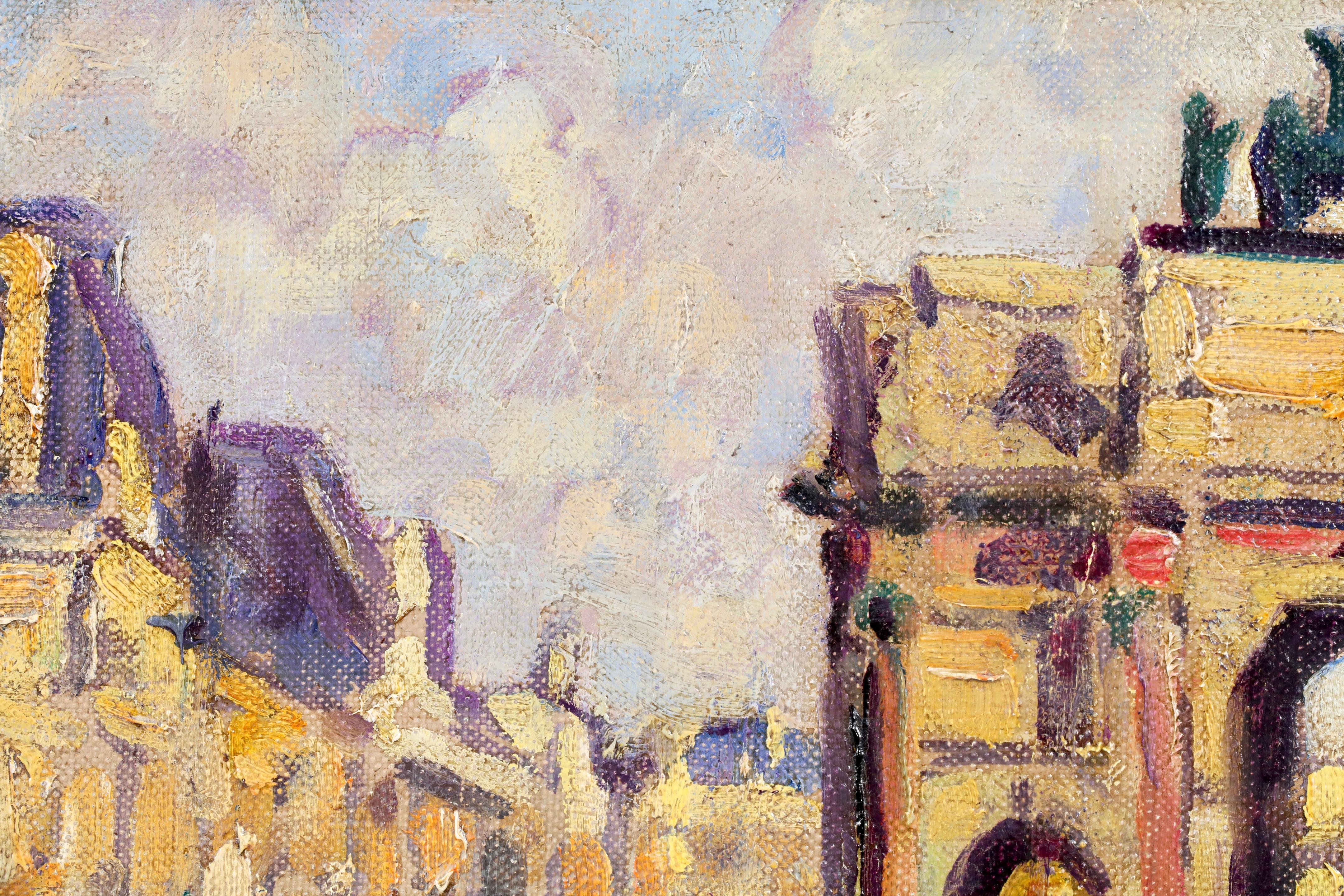 Arc du Carrousel du Louvre - Figures fauves dans un paysage urbain Huile de Louis Valtat en vente 9