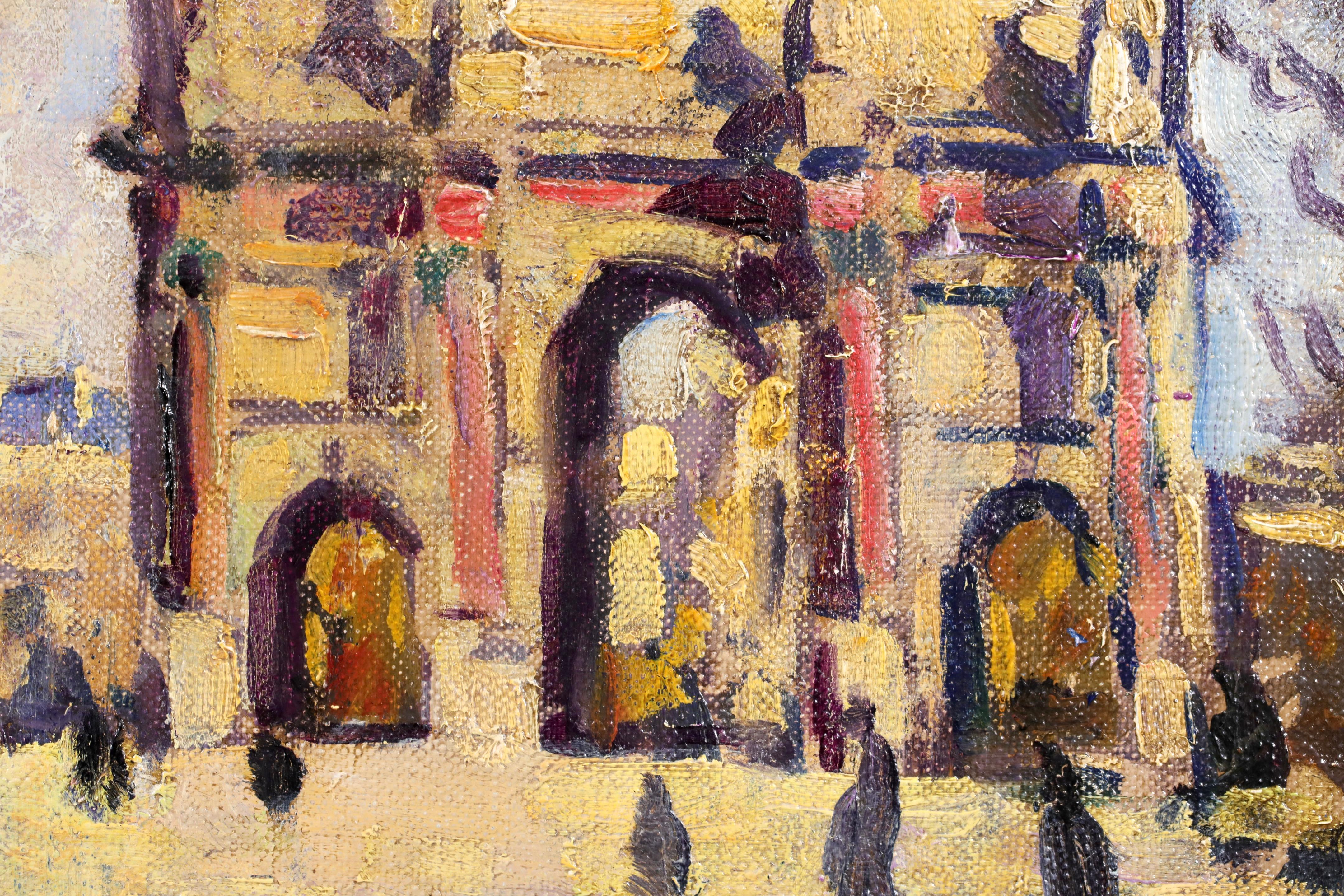 Arc du Carrousel du Louvre - Figures fauves dans un paysage urbain Huile de Louis Valtat en vente 2