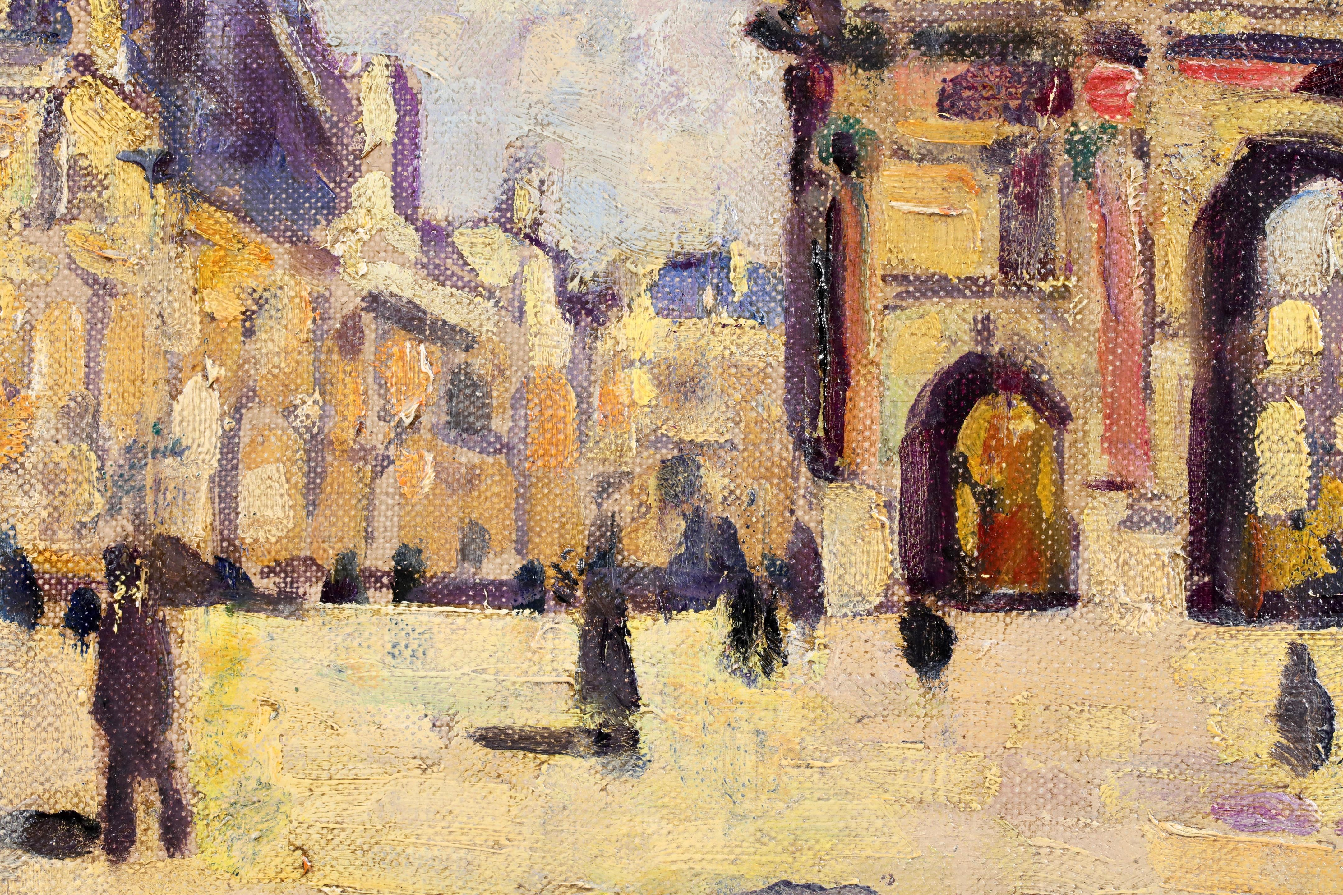 Arc du Carrousel du Louvre - Figures fauves dans un paysage urbain Huile de Louis Valtat en vente 6