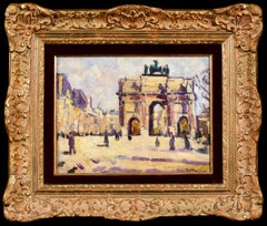 Arc du Carrousel du Louvre - Figures fauves dans un paysage urbain Huile de Louis Valtat